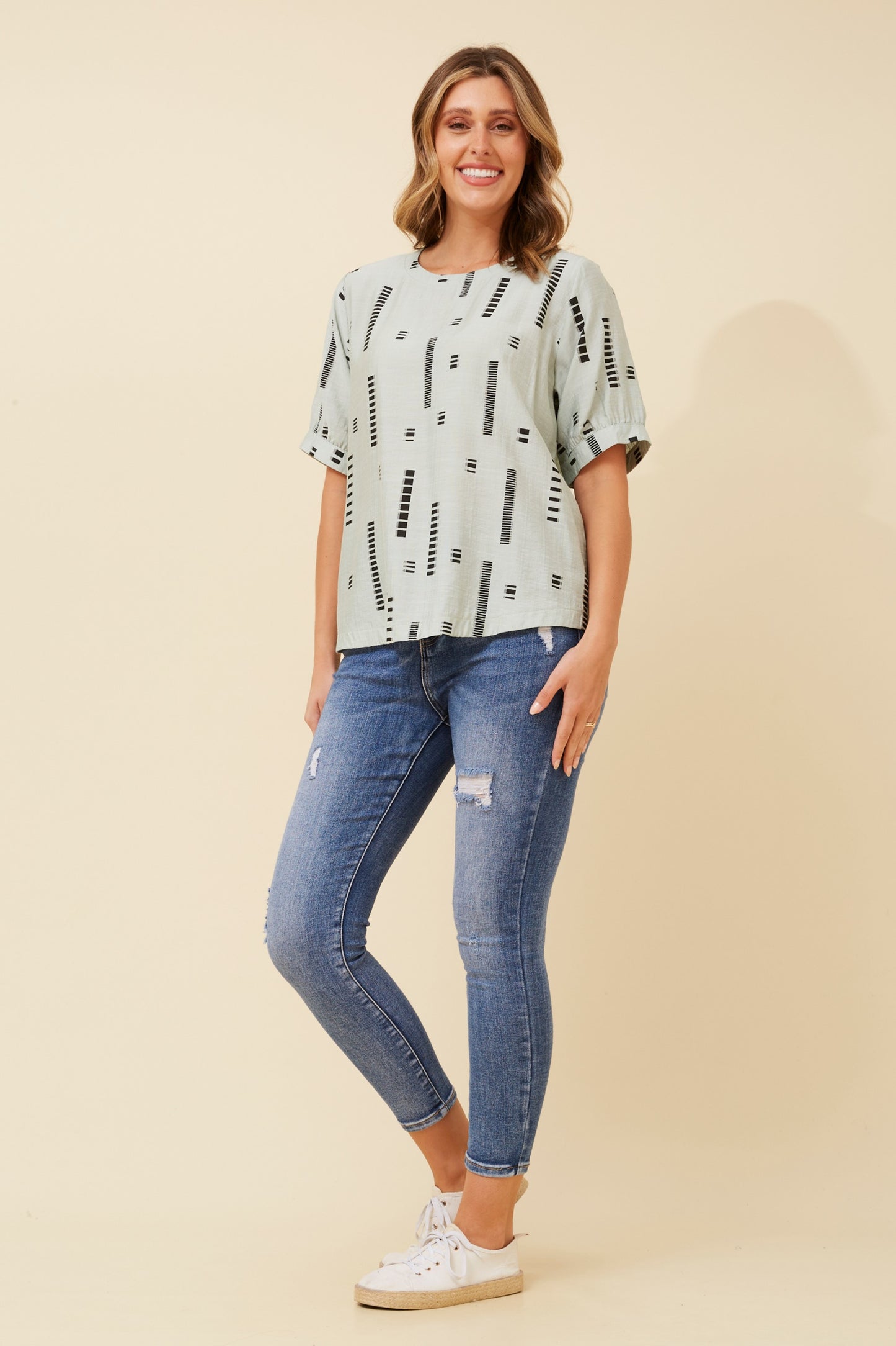 Carolyn Short Sleeve Top - Sage T731876
