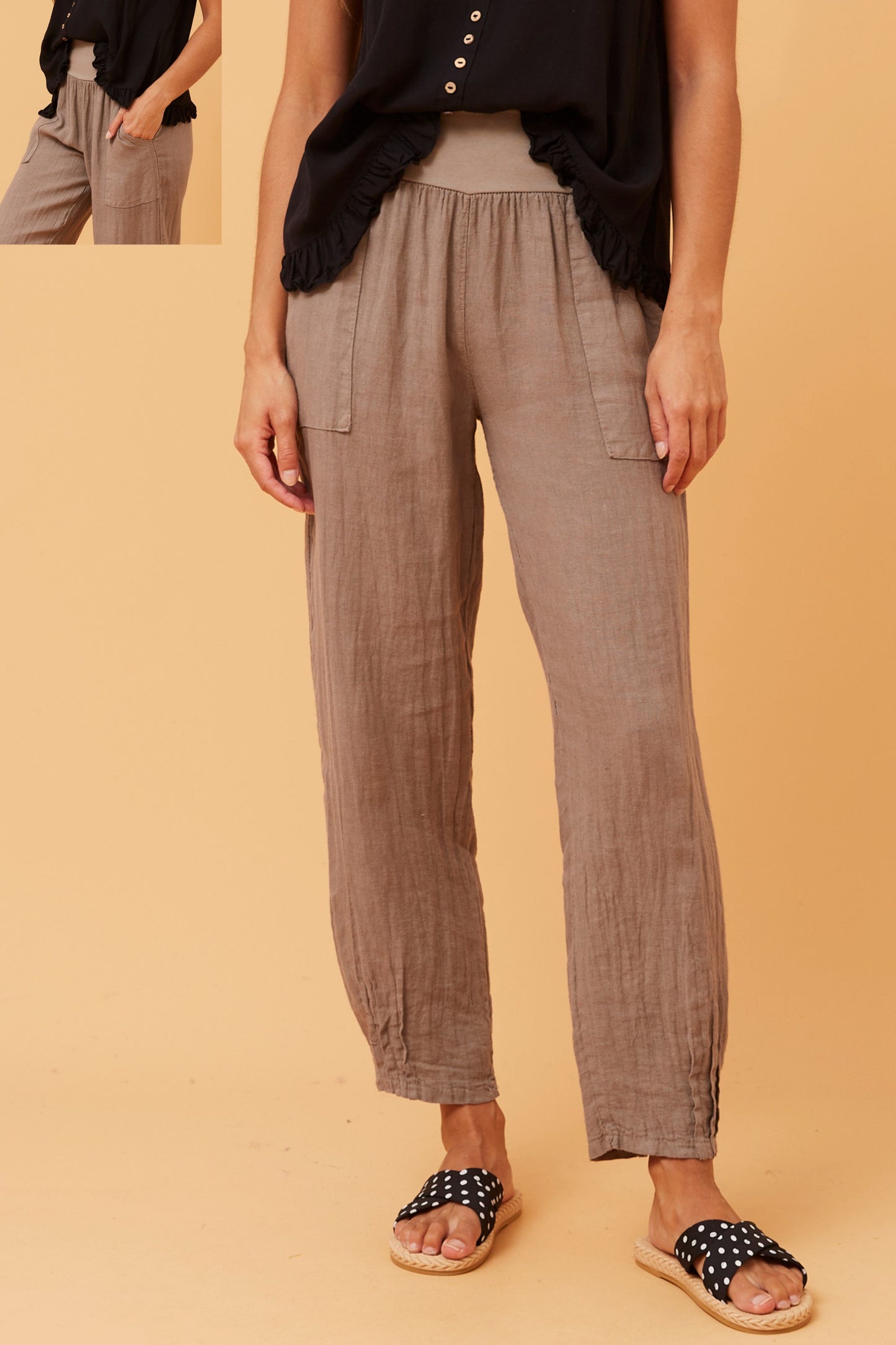 Linen Italian Pant P516694 Fango