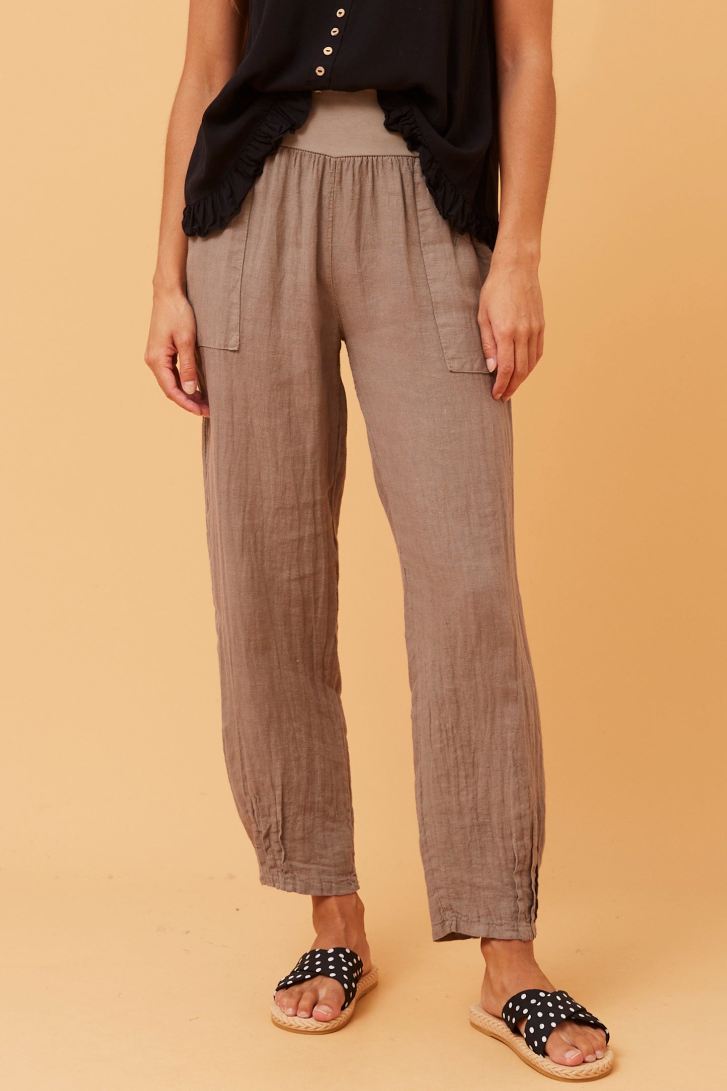 Linen Italian Pant P516694 Fango