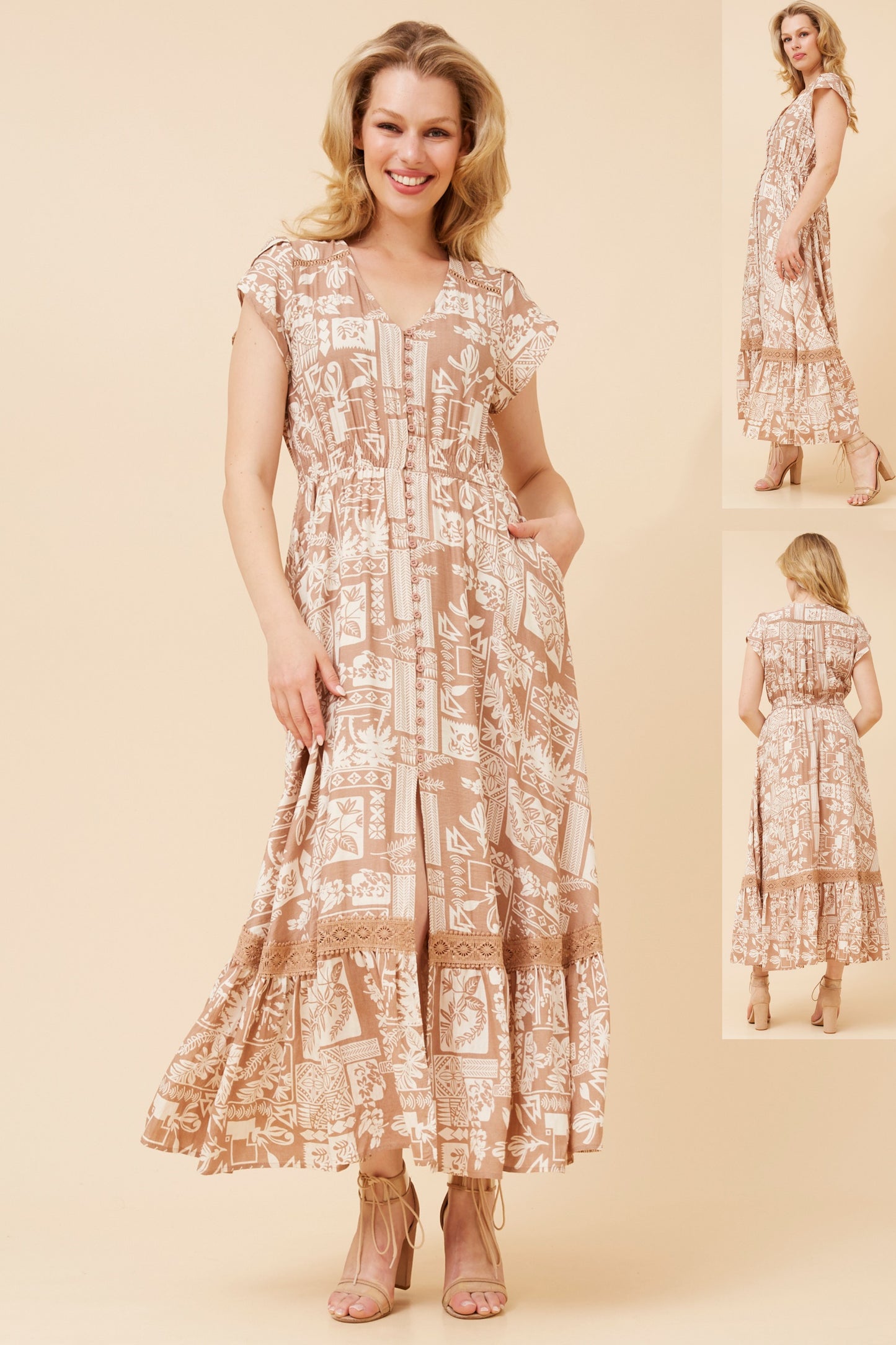 Indi Flower Print Maxi Dress - D523244