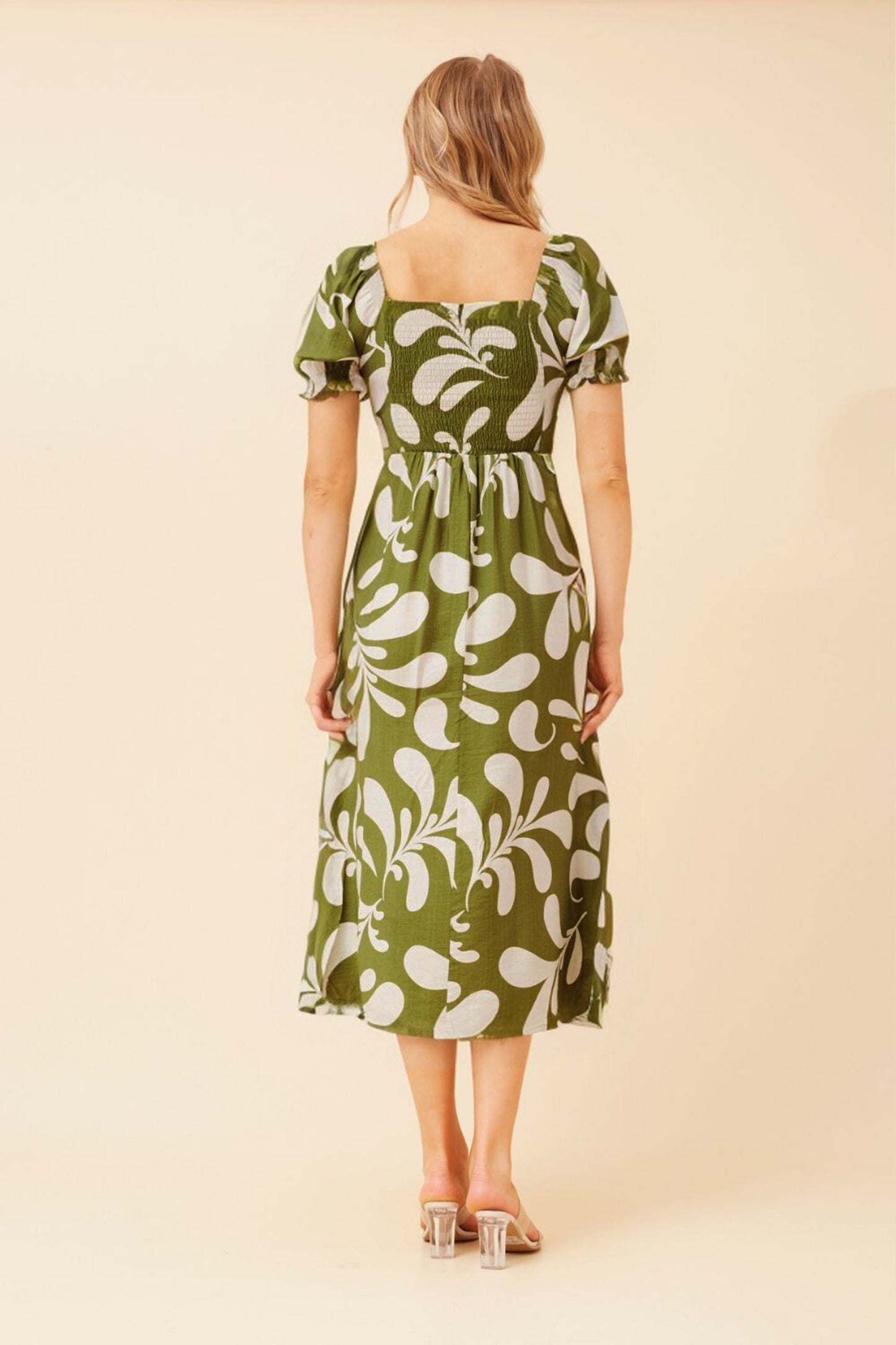 Anne Front Bow Dress D524665 Olive