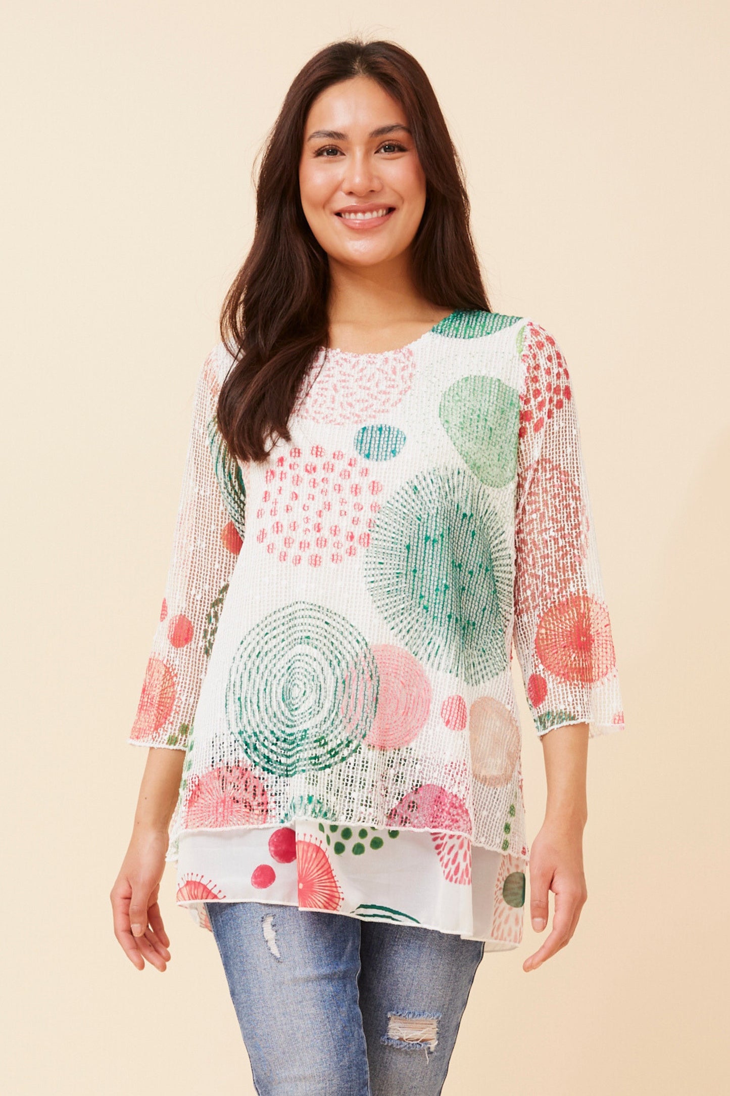Kai Double Layer Top - Green T521201