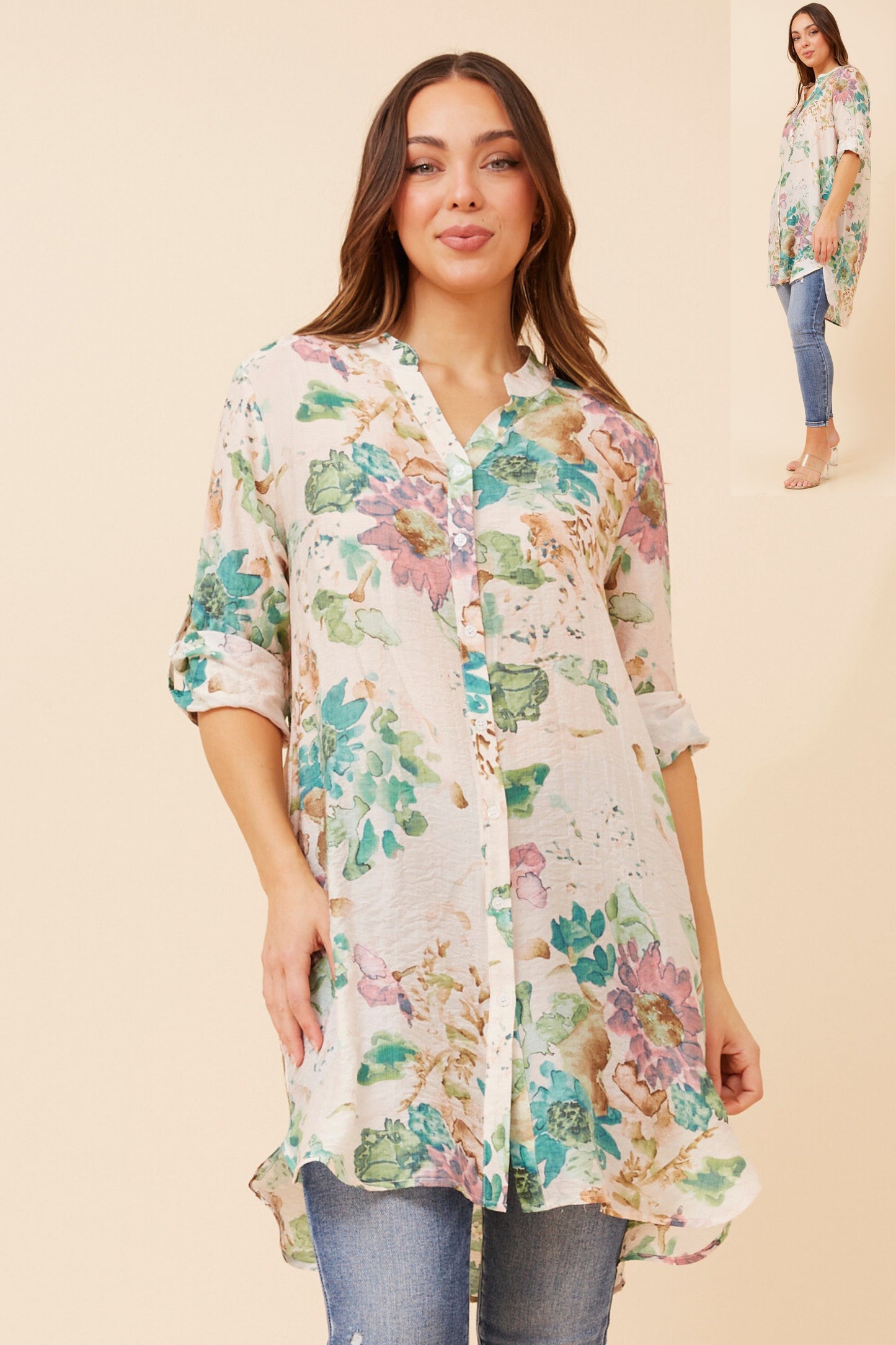 Flowerence Floral Tunic Top T524009