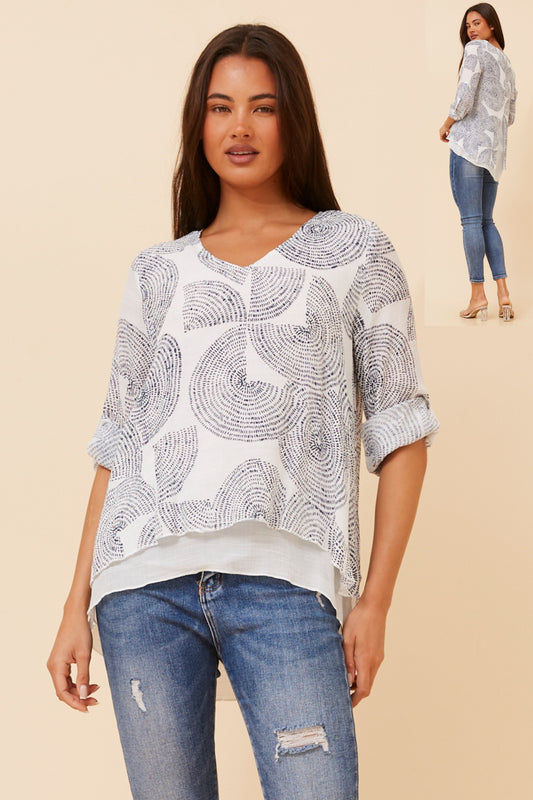 Leon Double Layer Top T733054 Navy