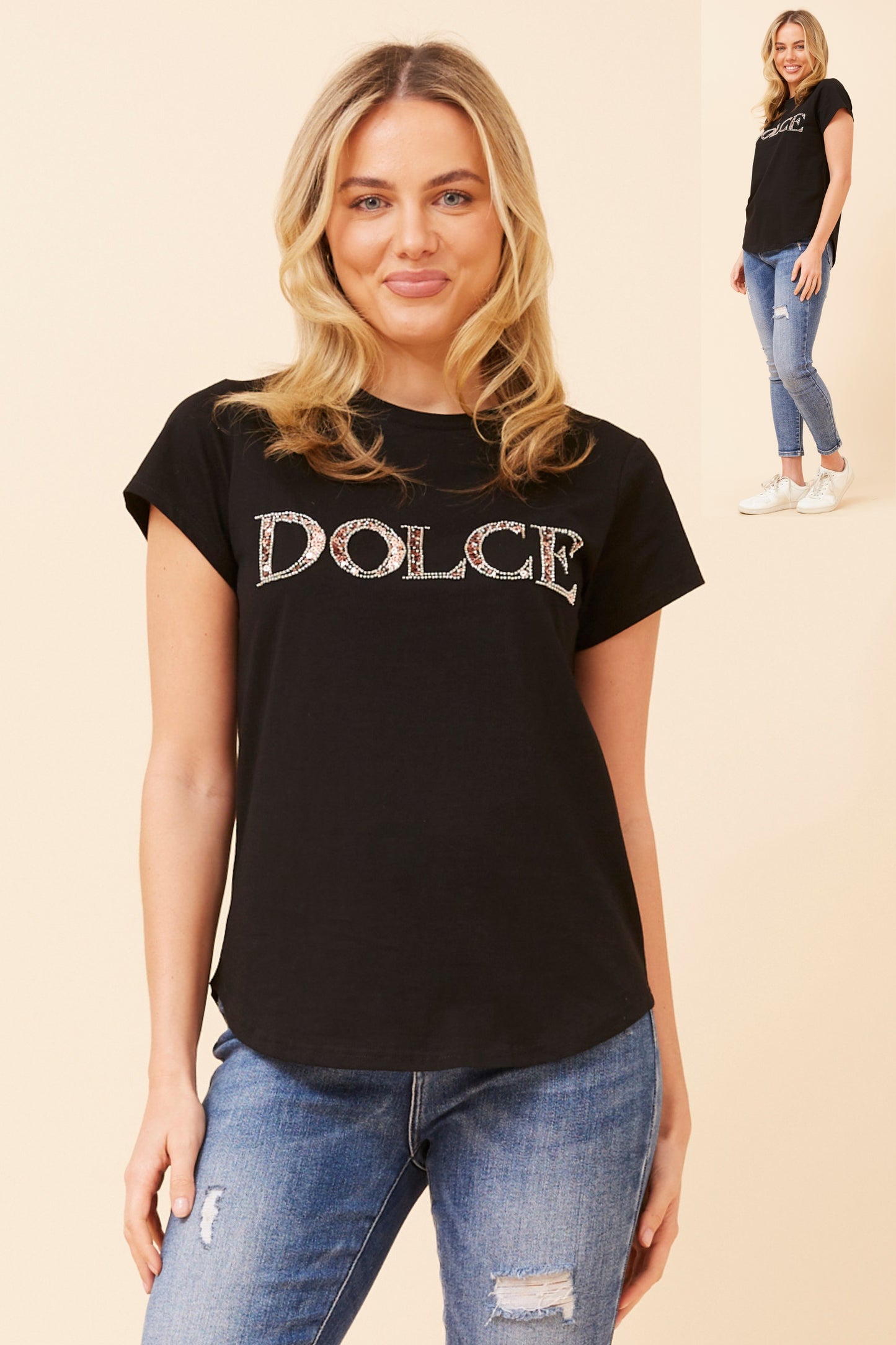 Dolce Graphic T-Shirt T522978 Black