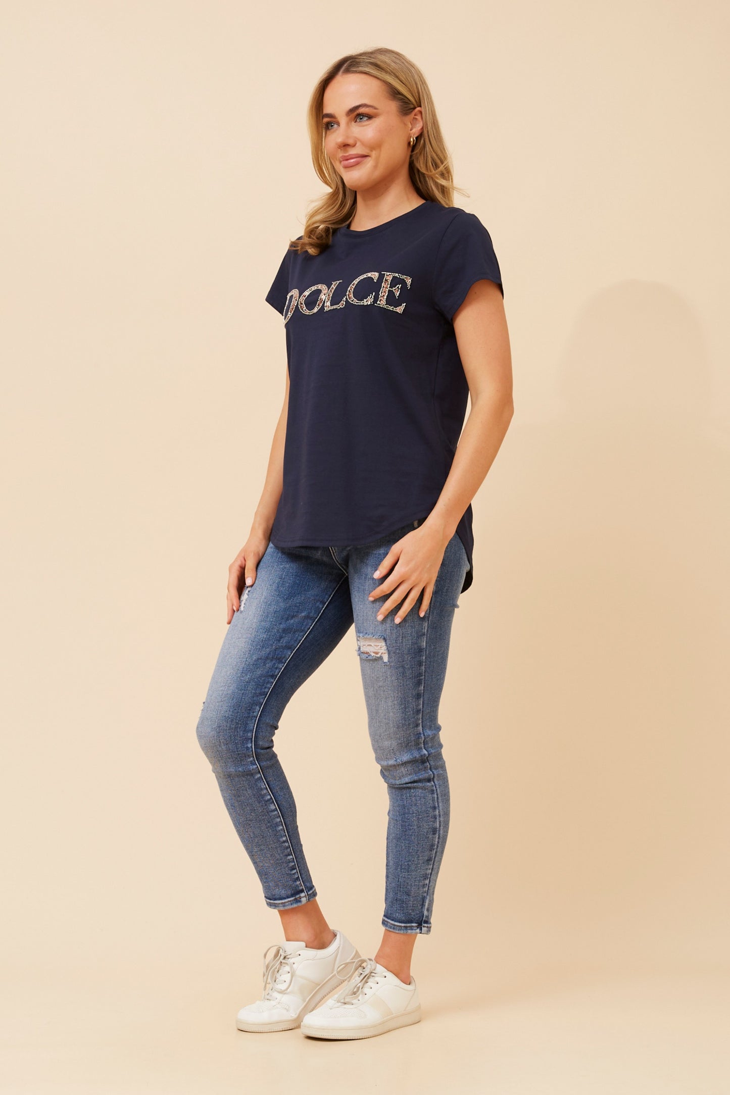 Dolce Graphic T-Shirt T522978 Navy