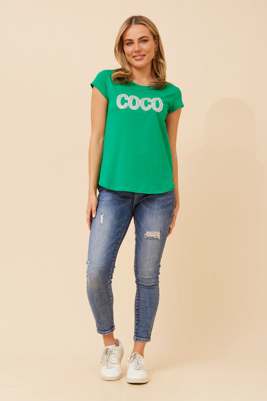 Coco Embellishment T-Shirt - T523330 Jade