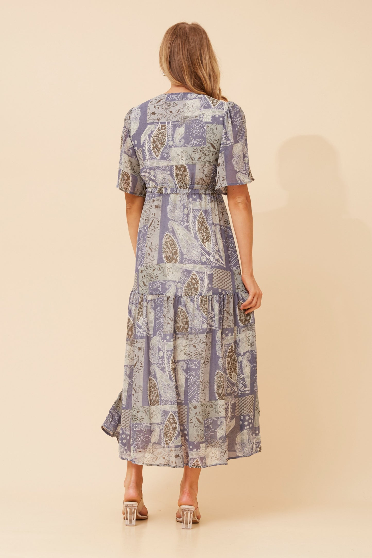 Moonlight Patchwork Maxi Dress D734775 Blue