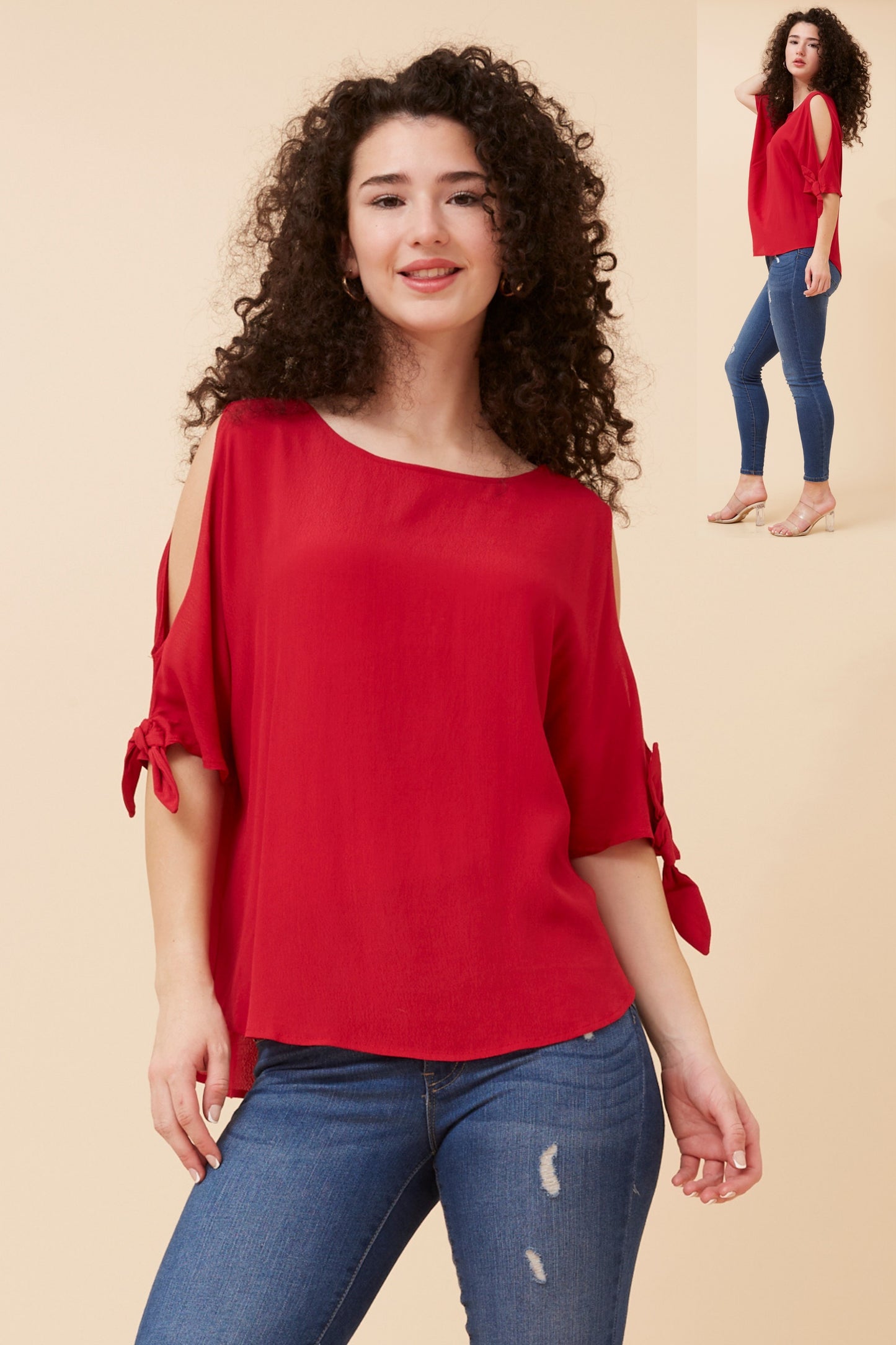 Becky Cold Shoulder Top - T514654