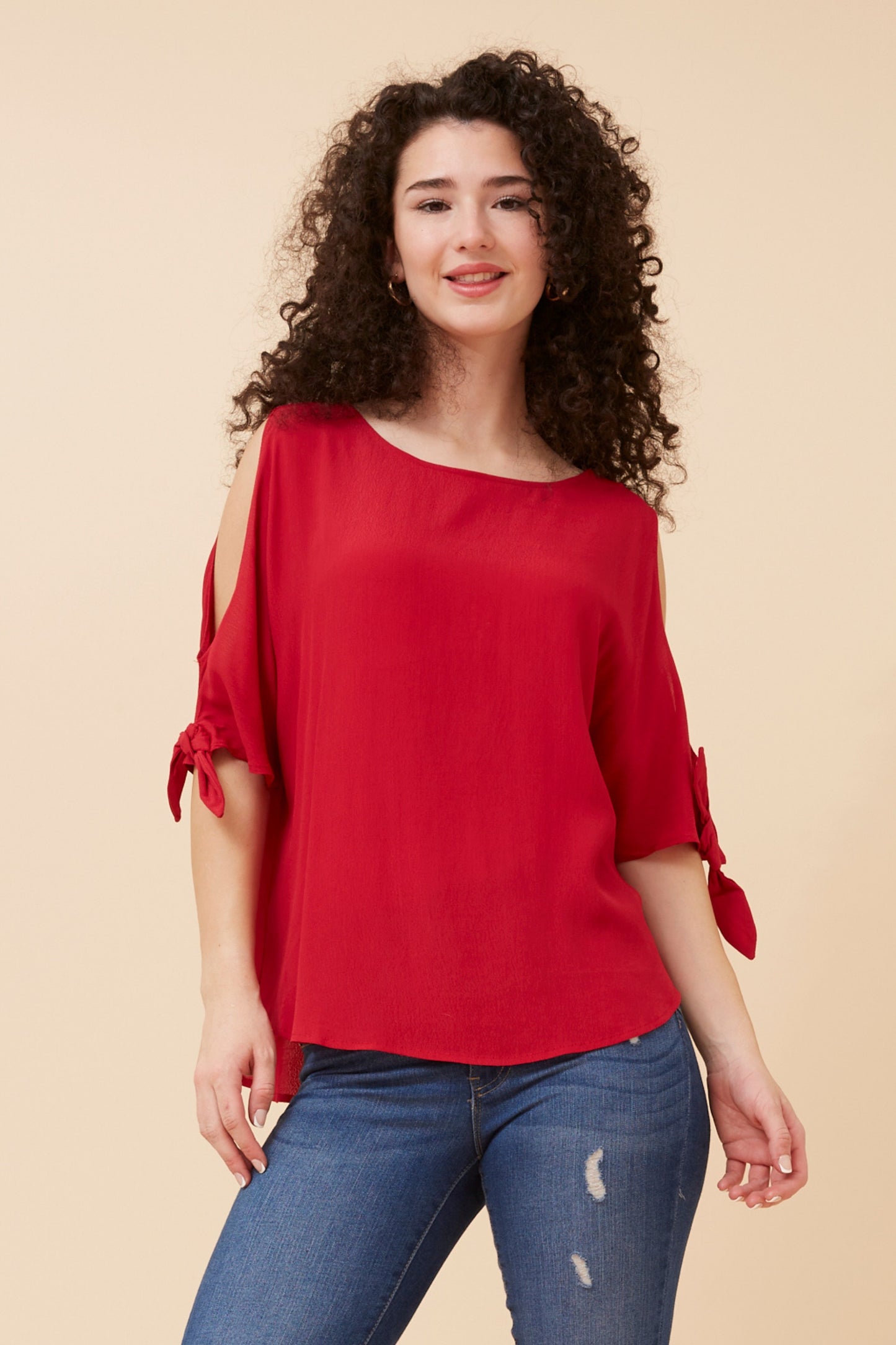 Becky Cold Shoulder Top - T514654
