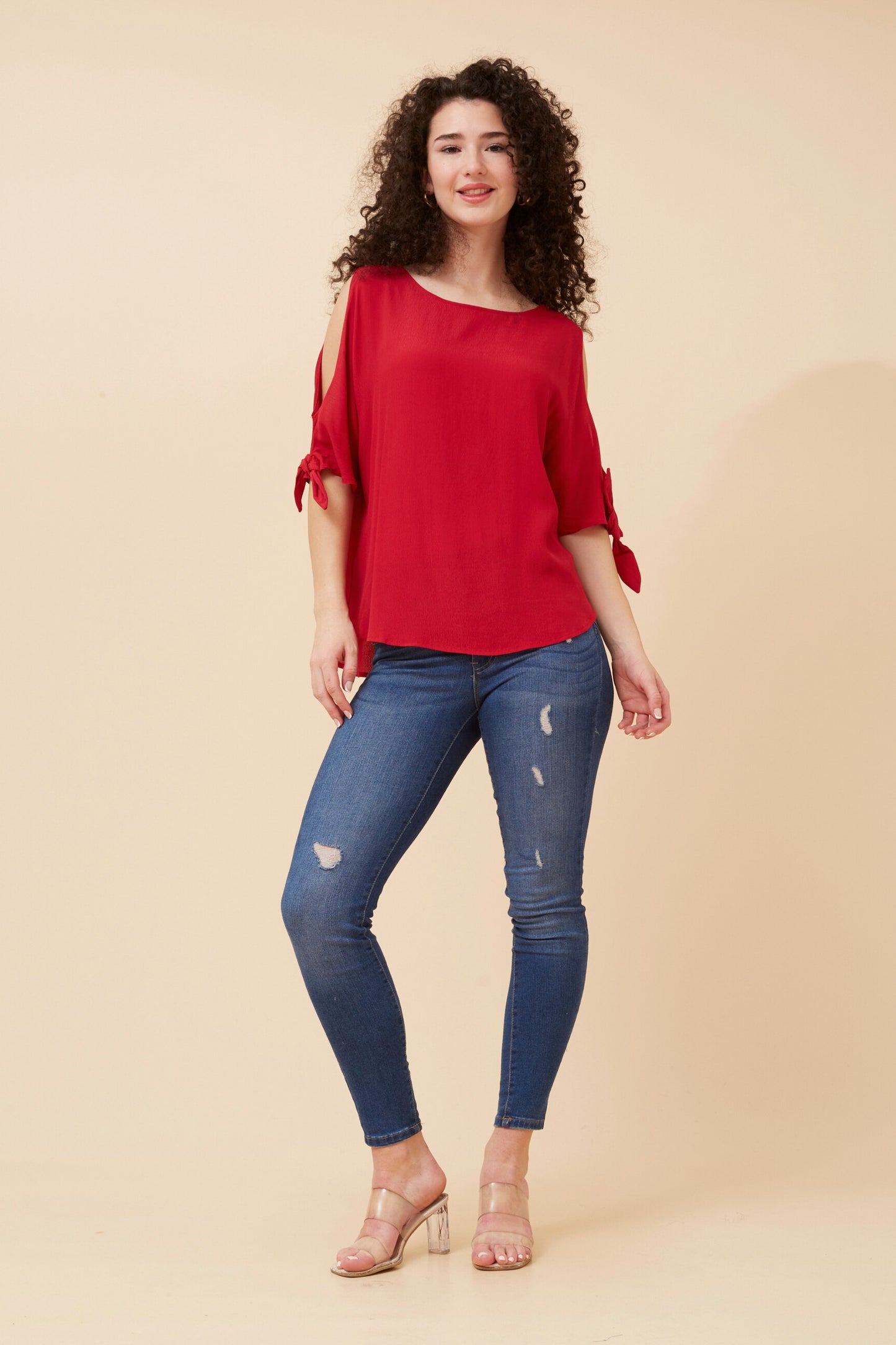 Becky Cold Shoulder Top - T514654