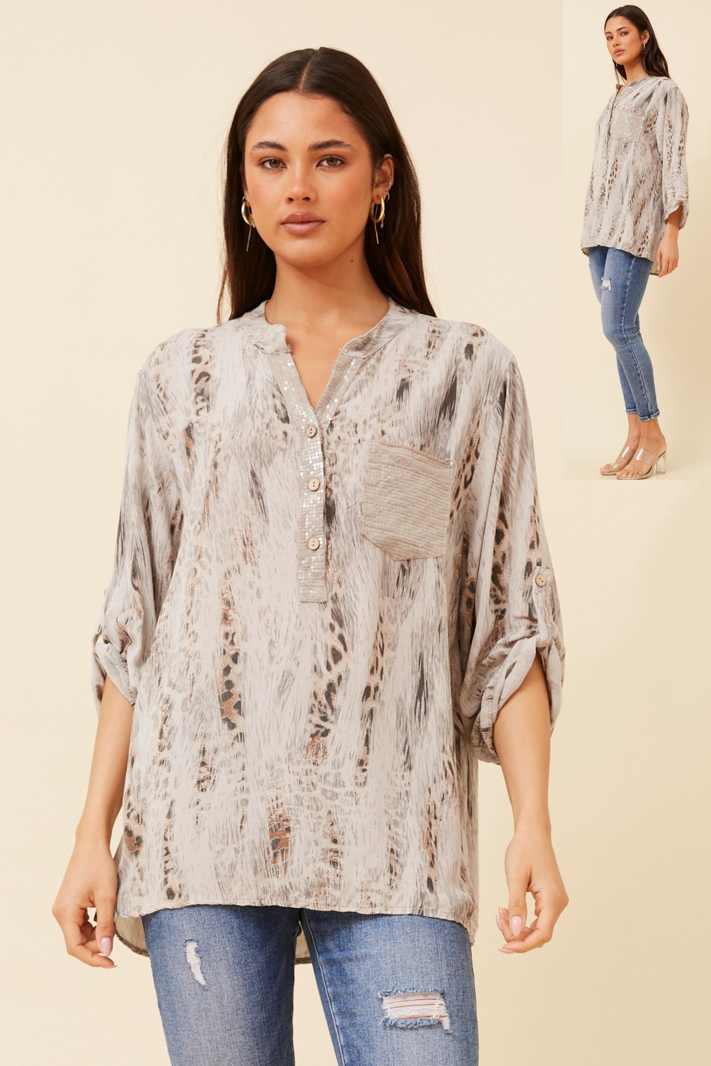 Elya Italian Blouse T524019 Mocha