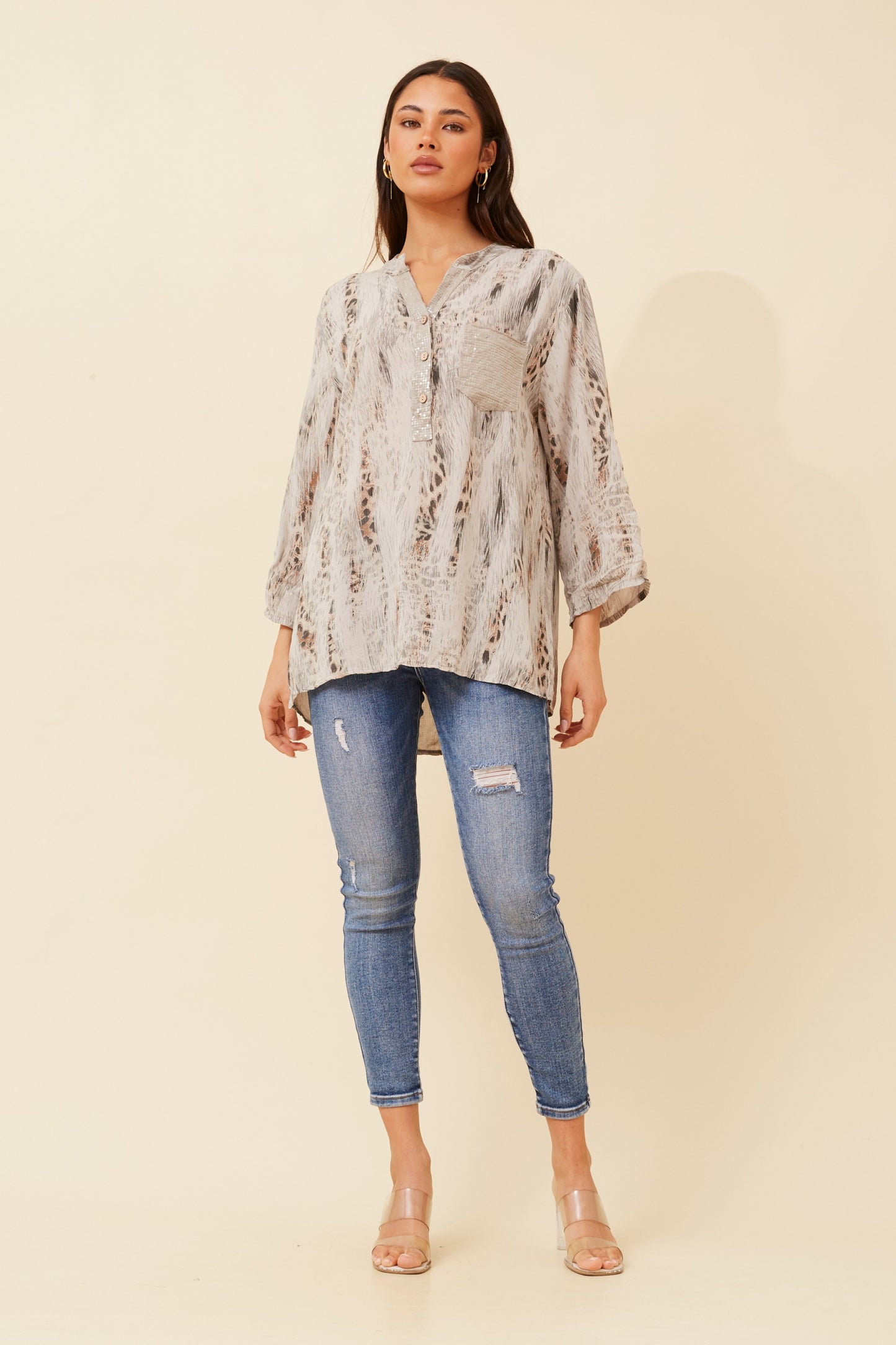 Elya Italian Blouse T524019 Mocha