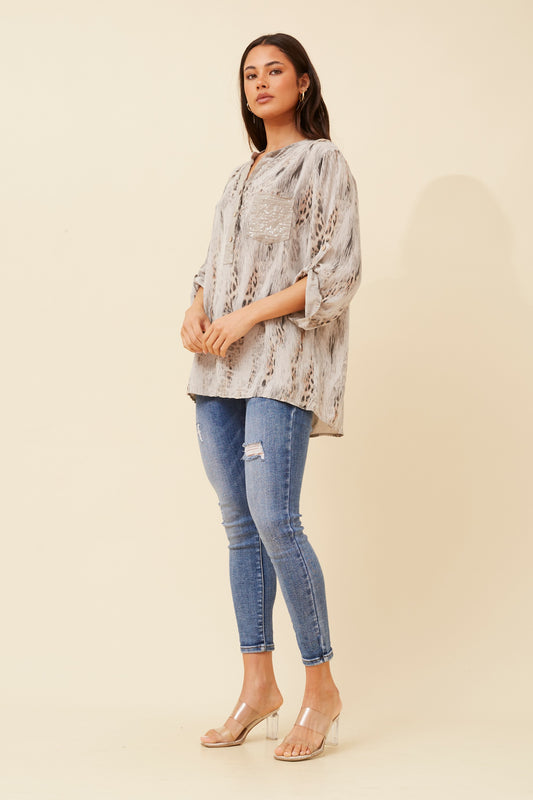 Elya Italian Blouse T524019 Mocha