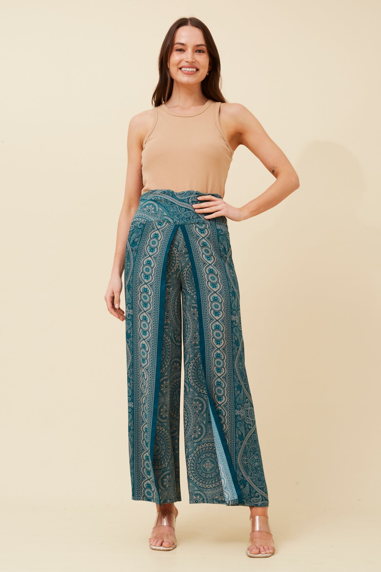 Elephant Printed Pant P520839- Green