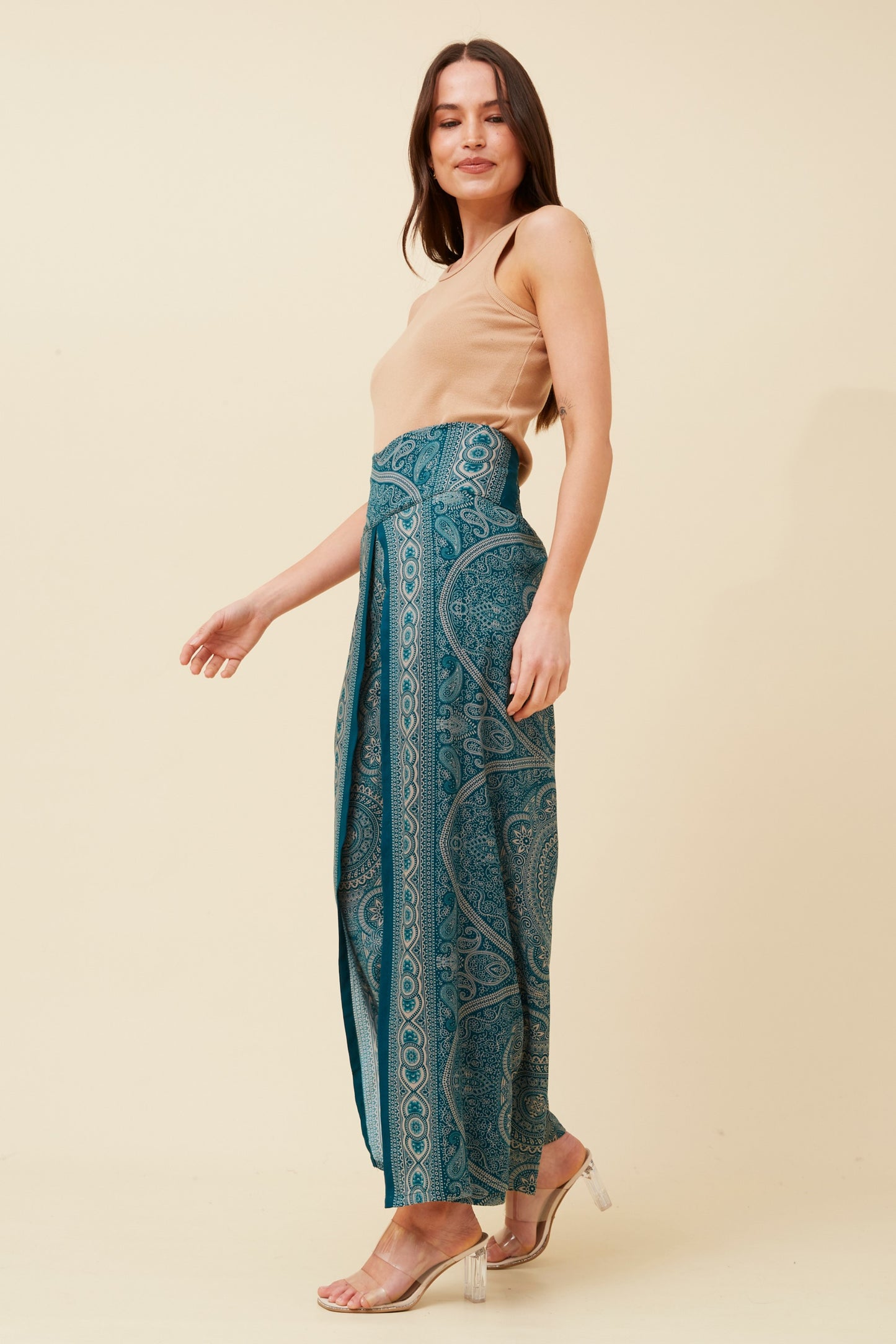 Elephant Printed Pant P520839- Green