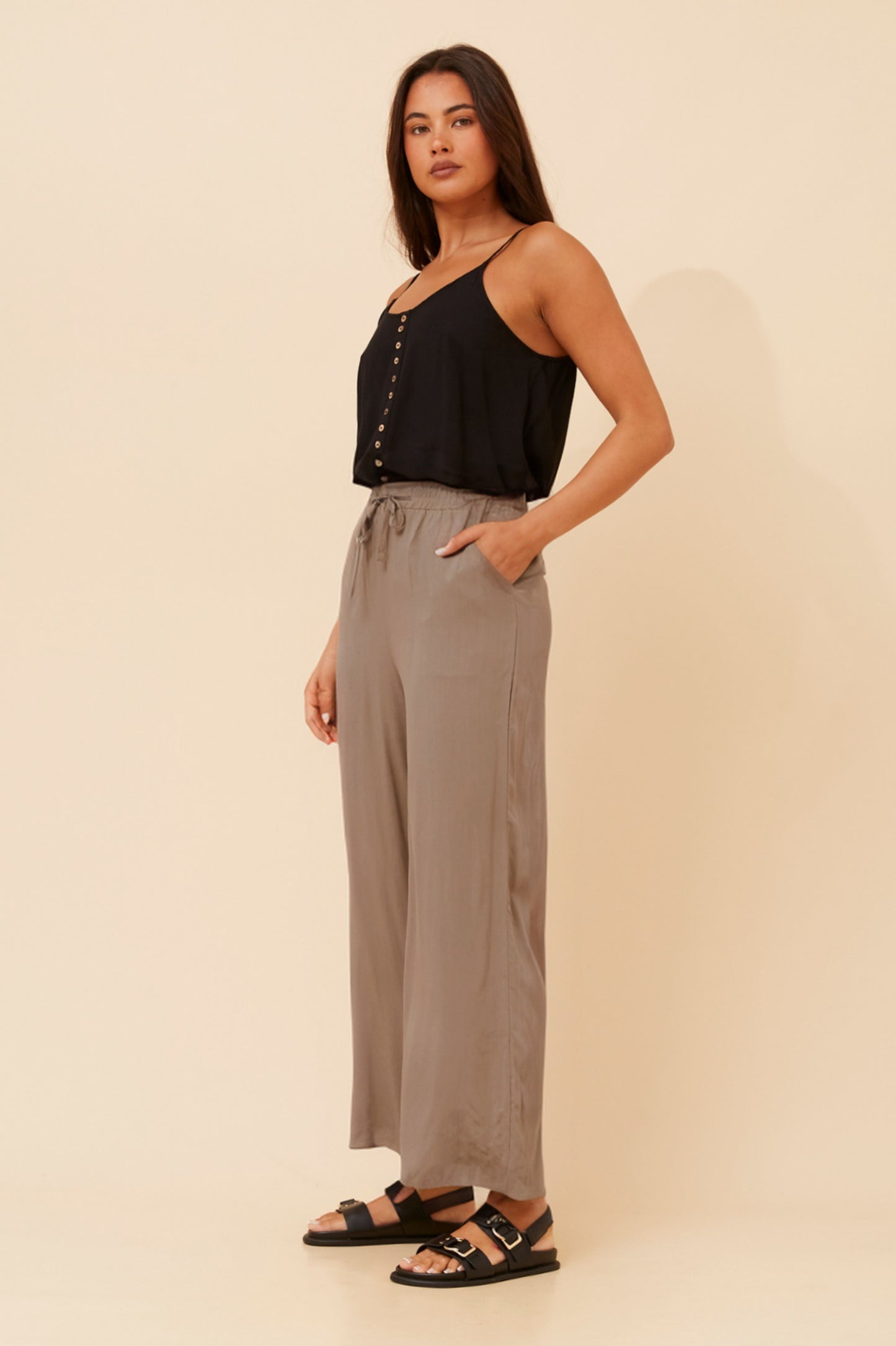 Ziggy Culotte Pants P524486 Taupe