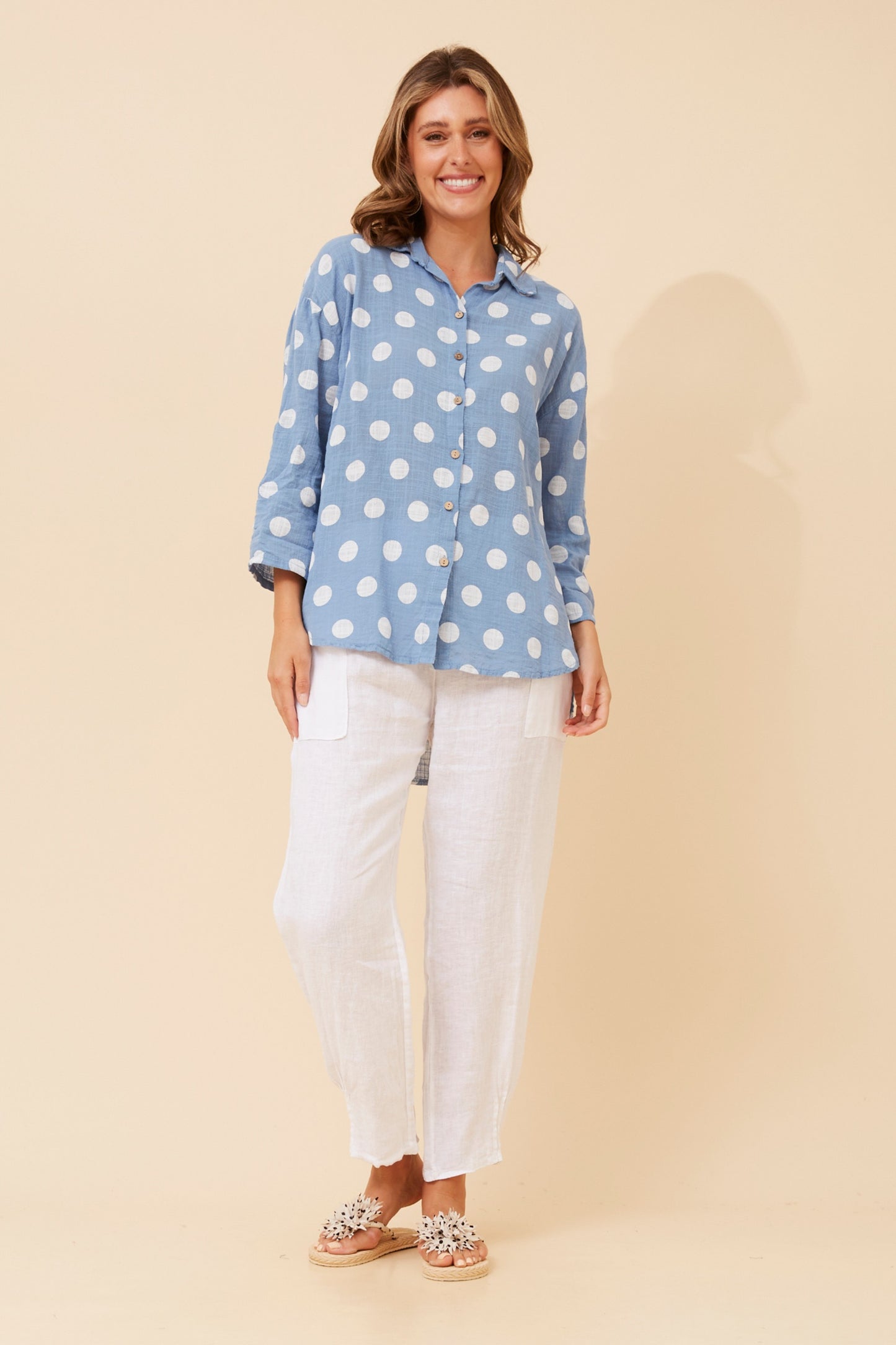 Renley Italian Polka Print Top T525116