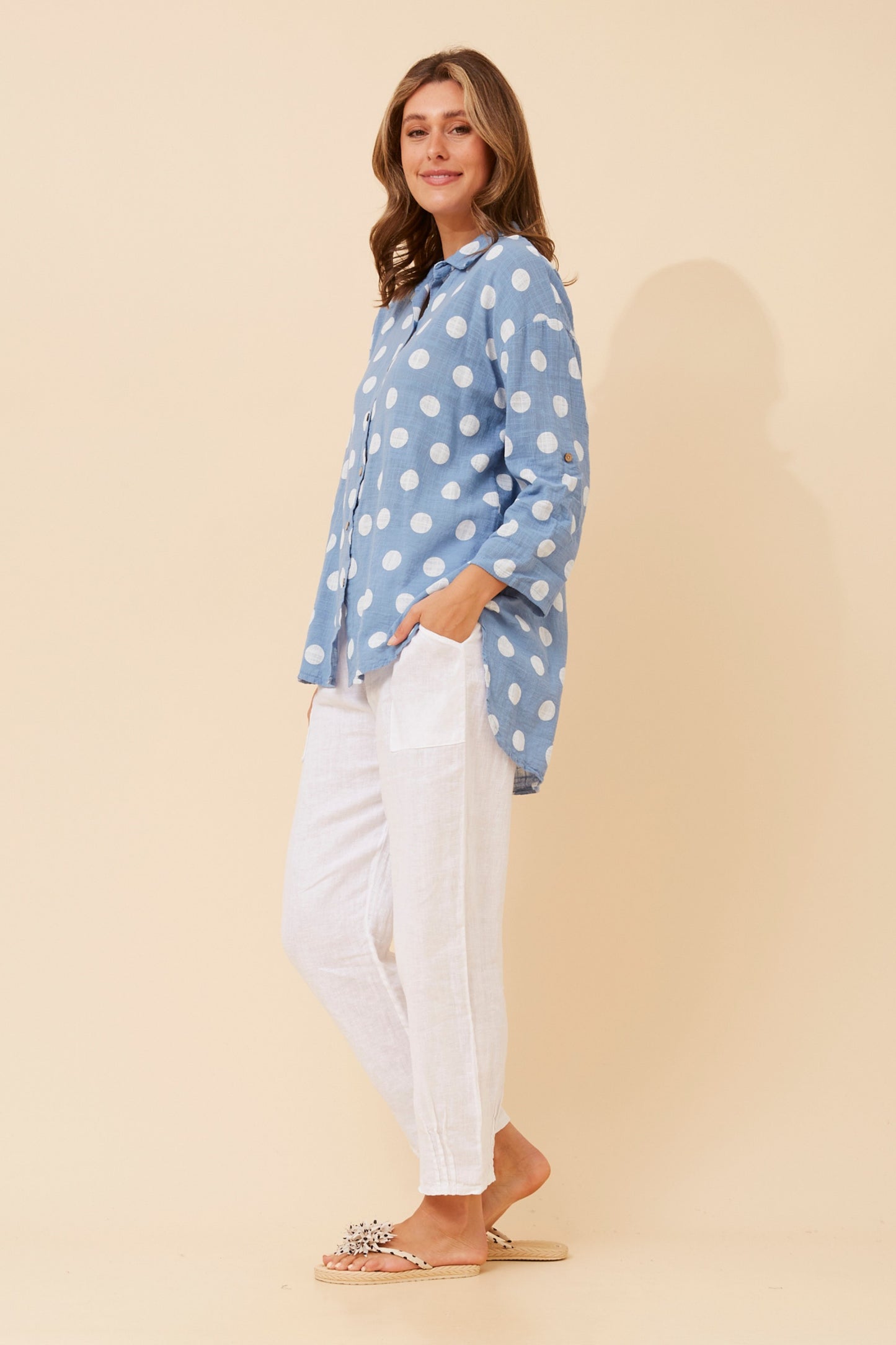 Renley Italian Polka Print Top T525116