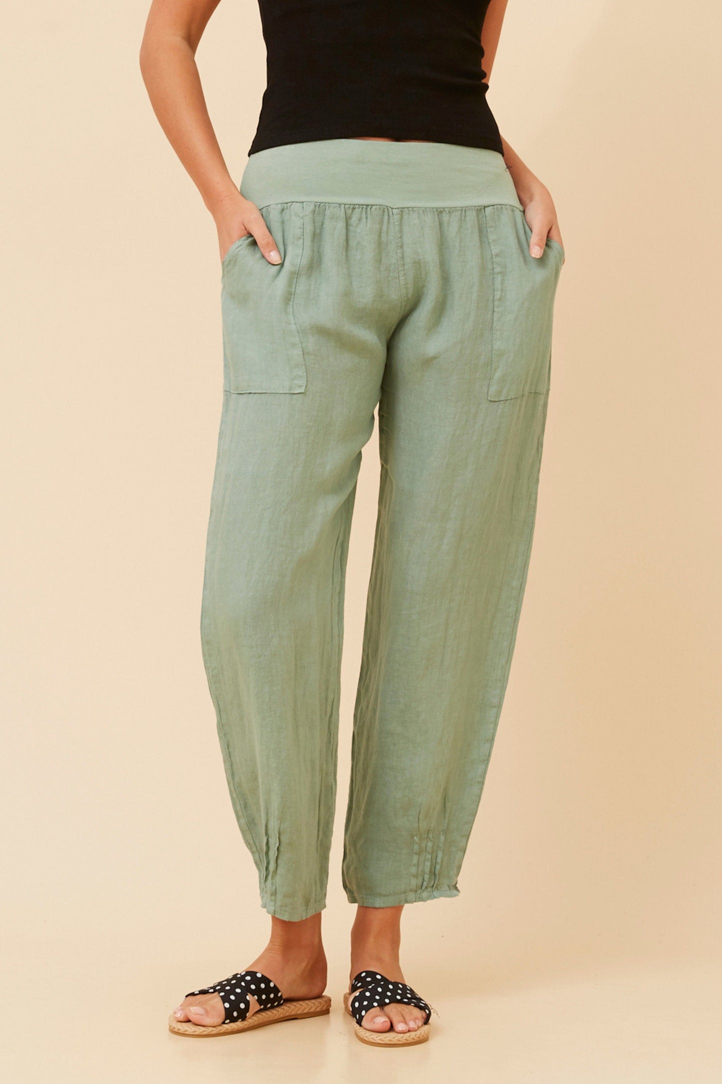 Linen Italian Pant P516694 Sage