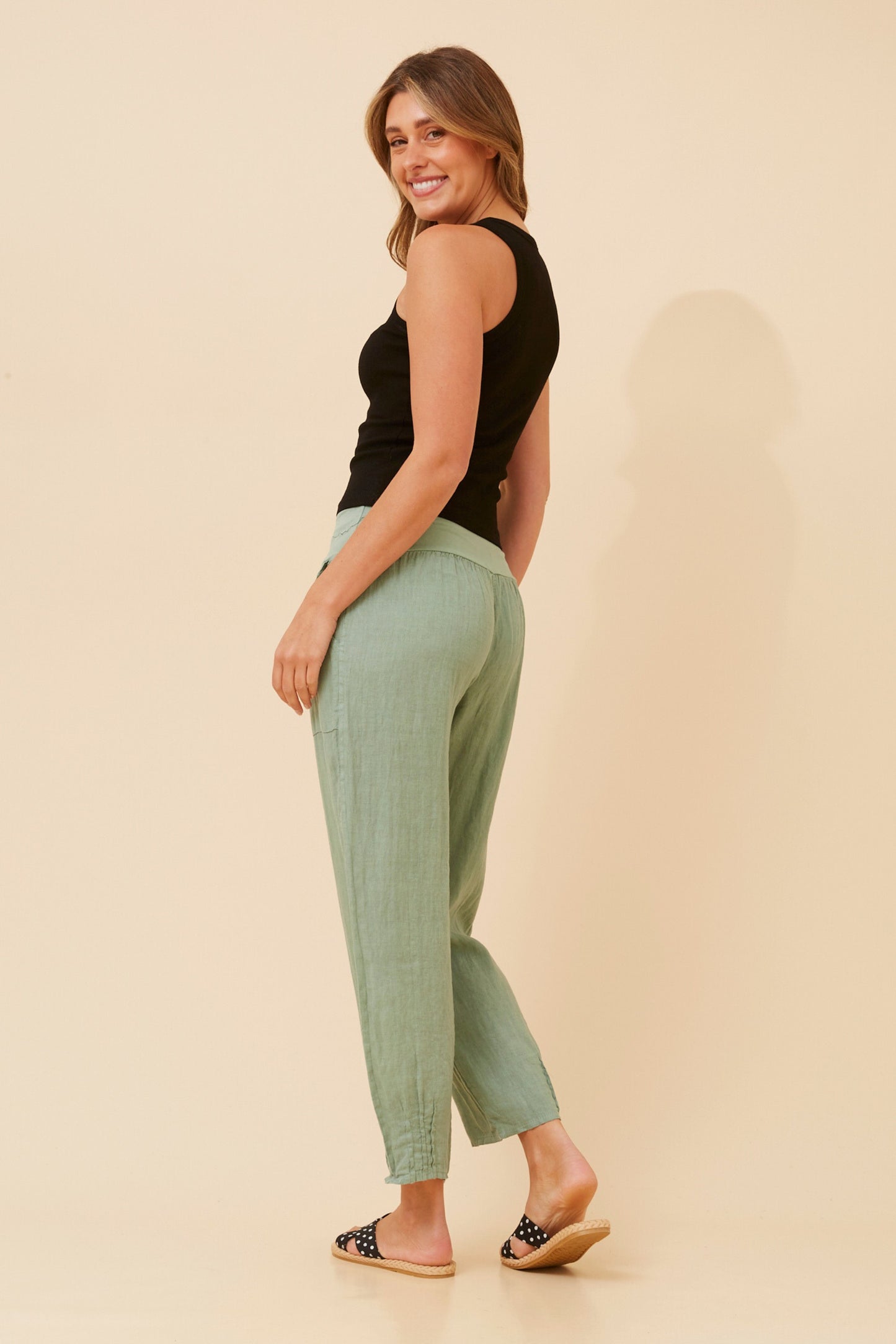 Linen Italian Pant P516694 Sage