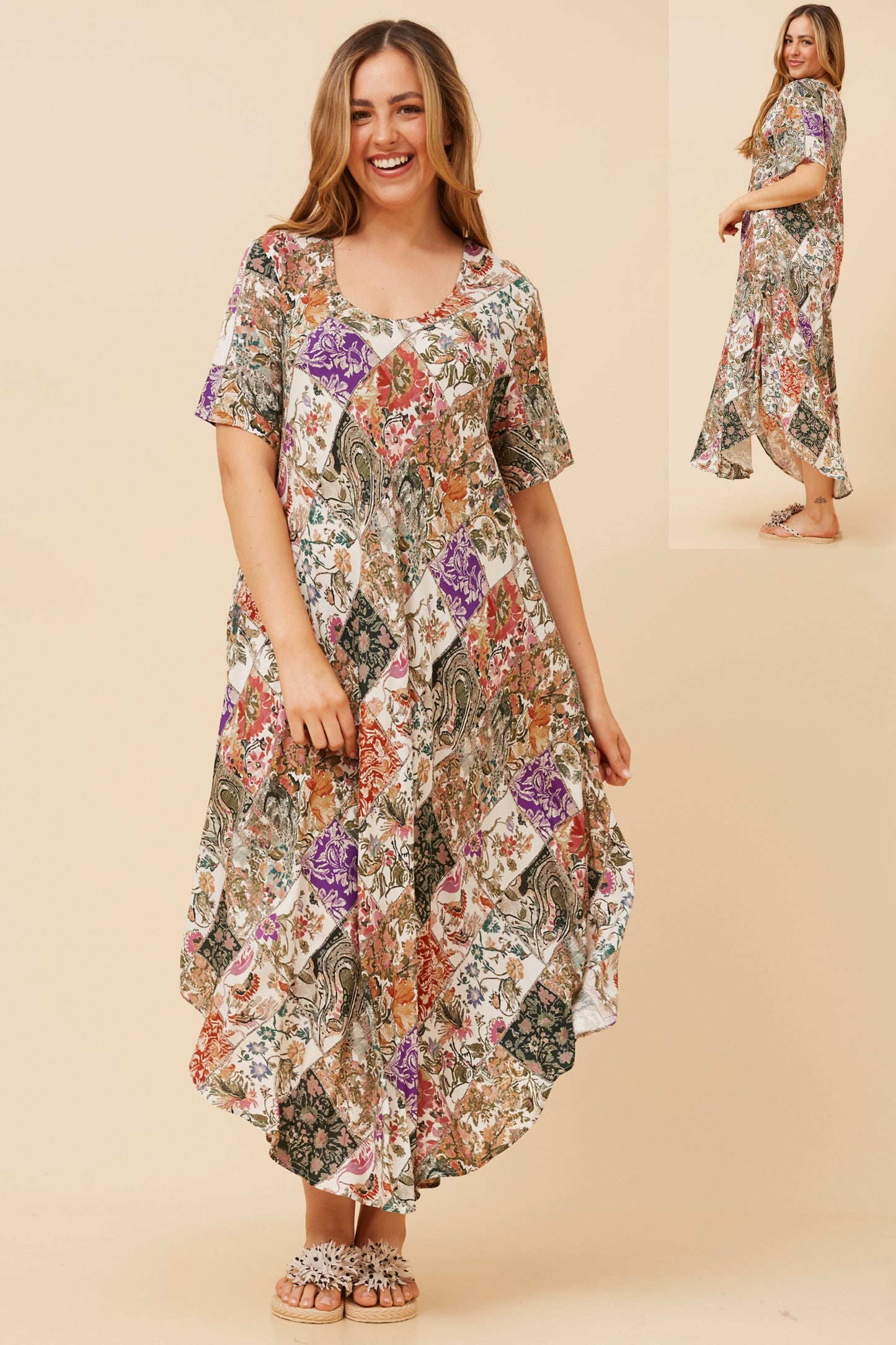 Lana Abstract Print Dress D735246 Green