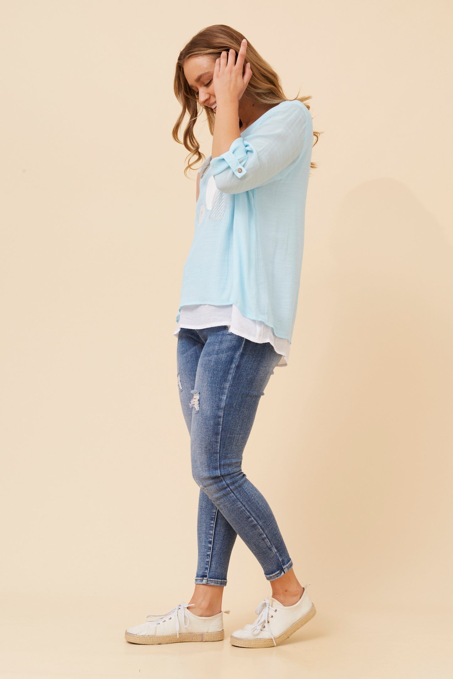 Rionne Polka dot Double Layer Top T523221