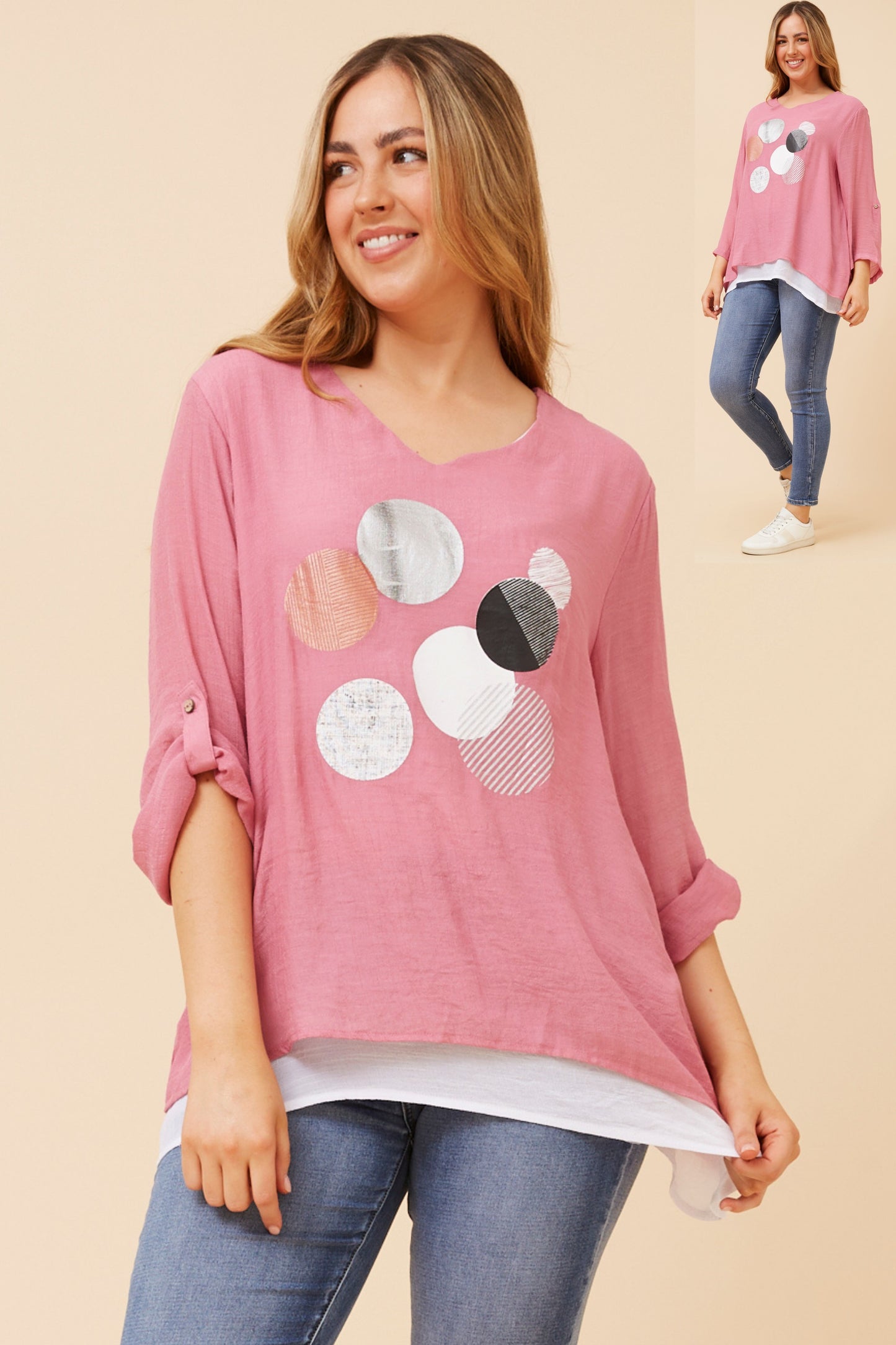 Rionne Double Layer Top T523221 Rouge