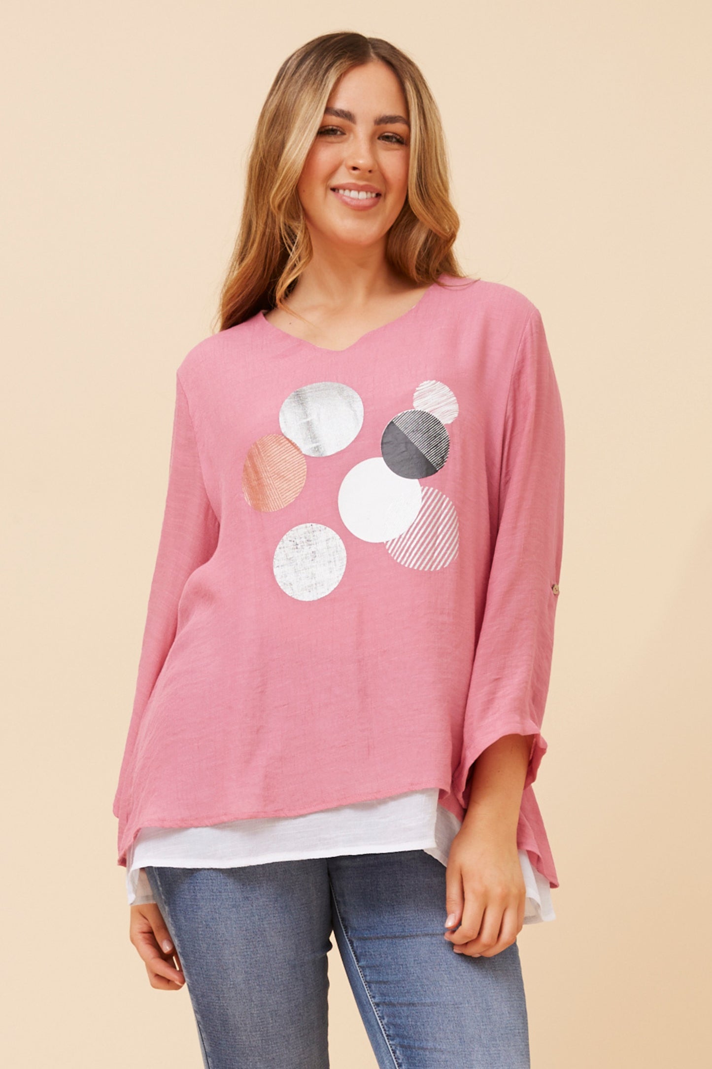 Rionne Double Layer Top T523221 Rouge