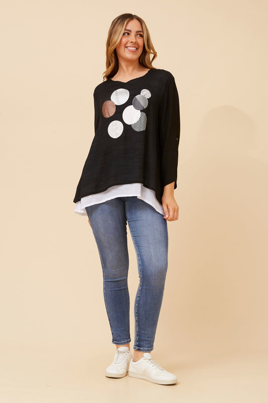 Rionne Double Layer Top T523221 Black