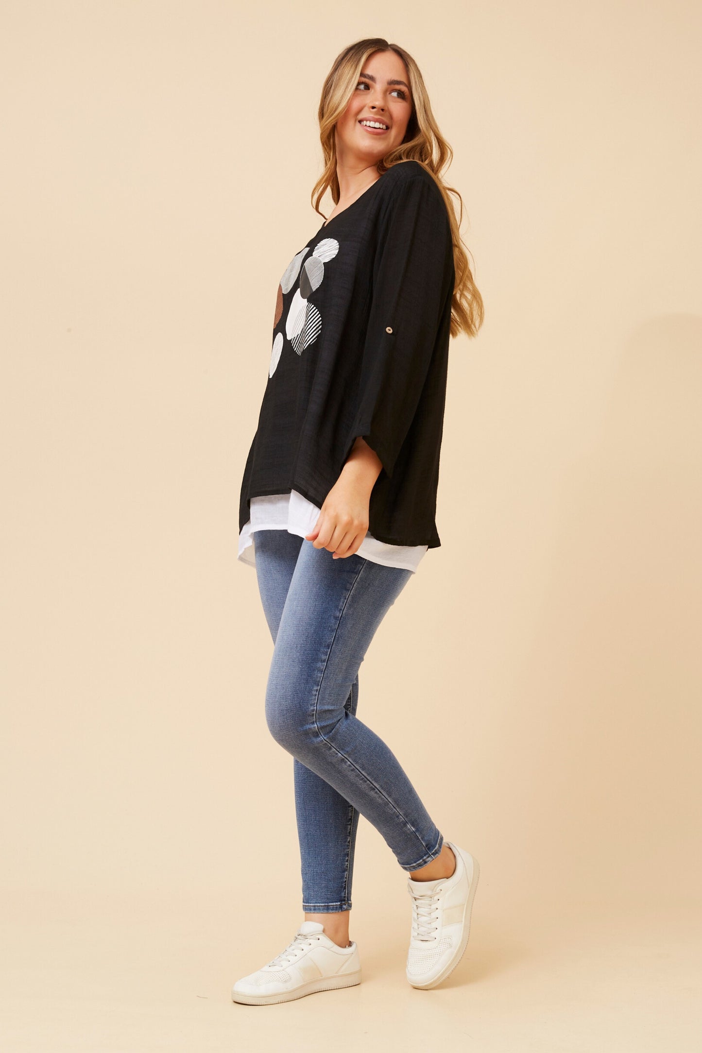 Rionne Double Layer Top T523221 Black