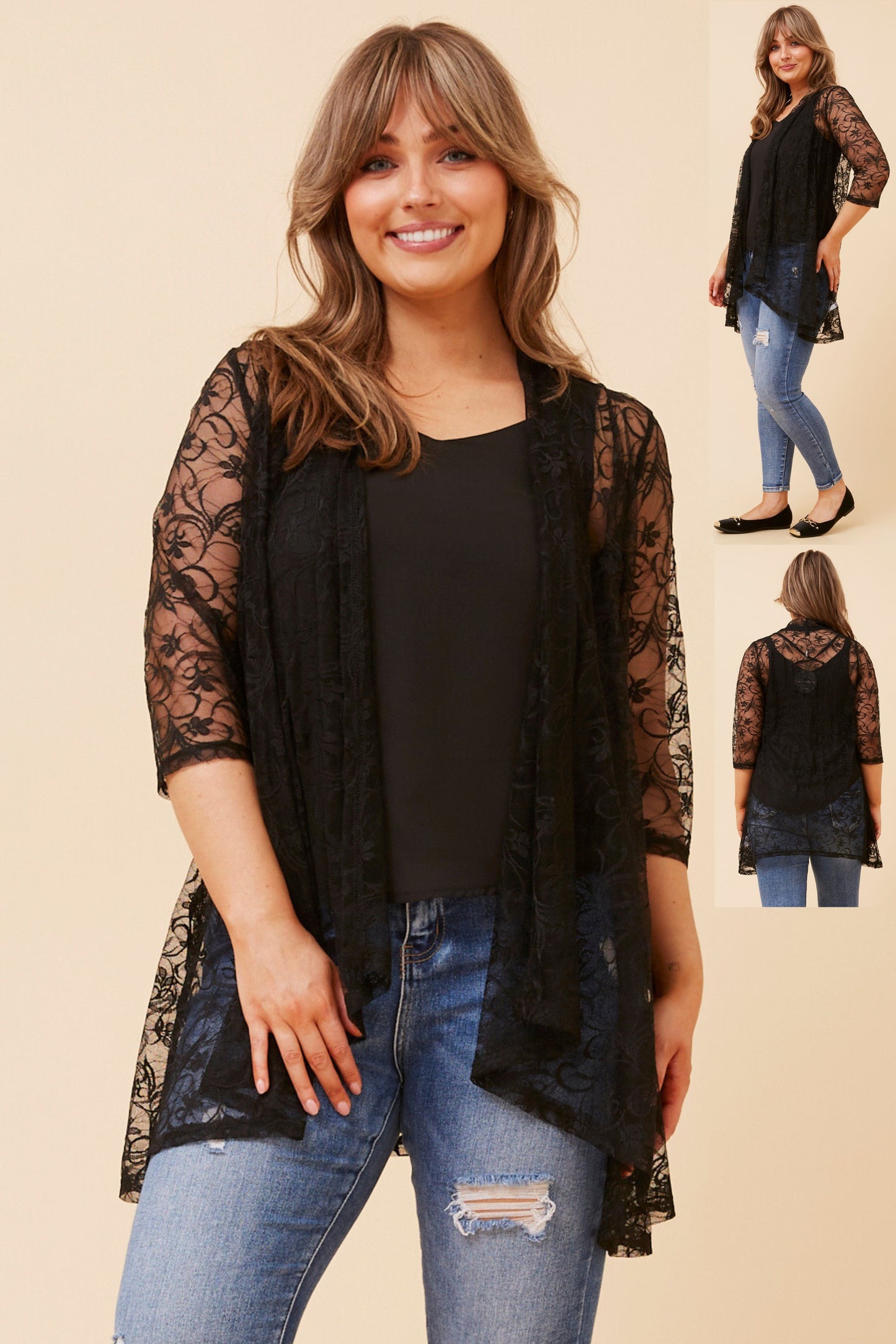 Bria Lace Waterfall Cardigan C525231