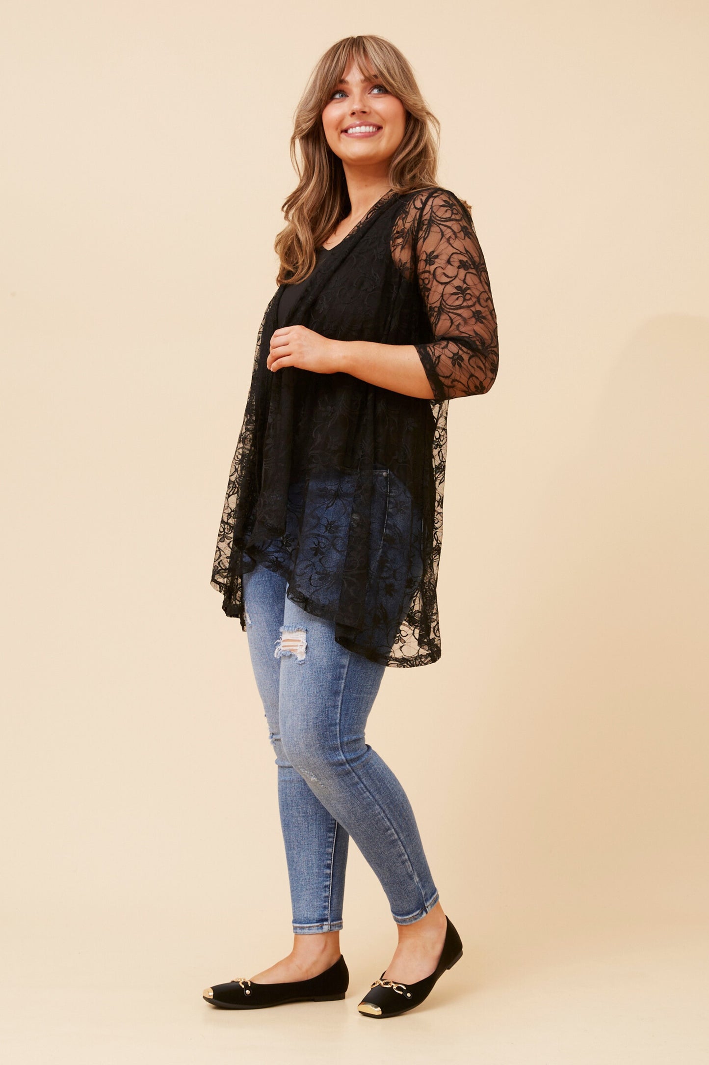 Bria Lace Waterfall Cardigan C525231