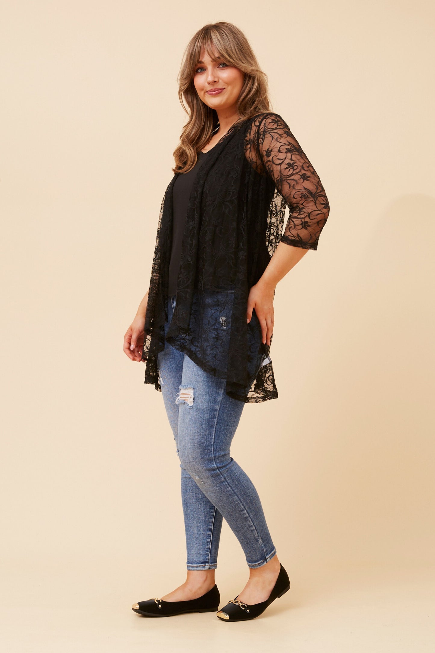Bria Lace Waterfall Cardigan C525231