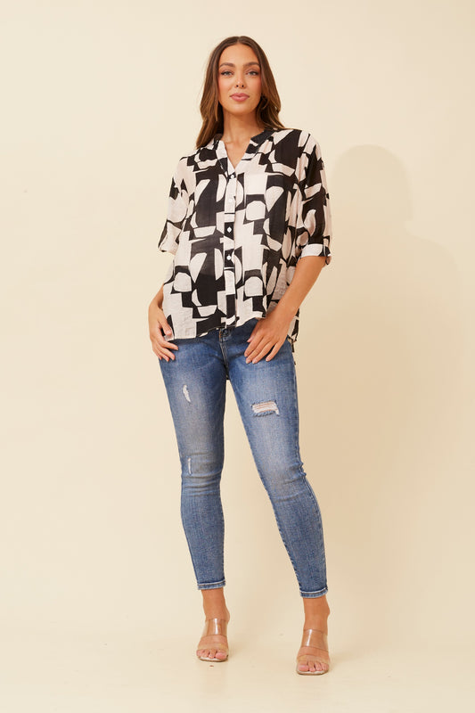 Rosa Abstract Print Shirt- T523195