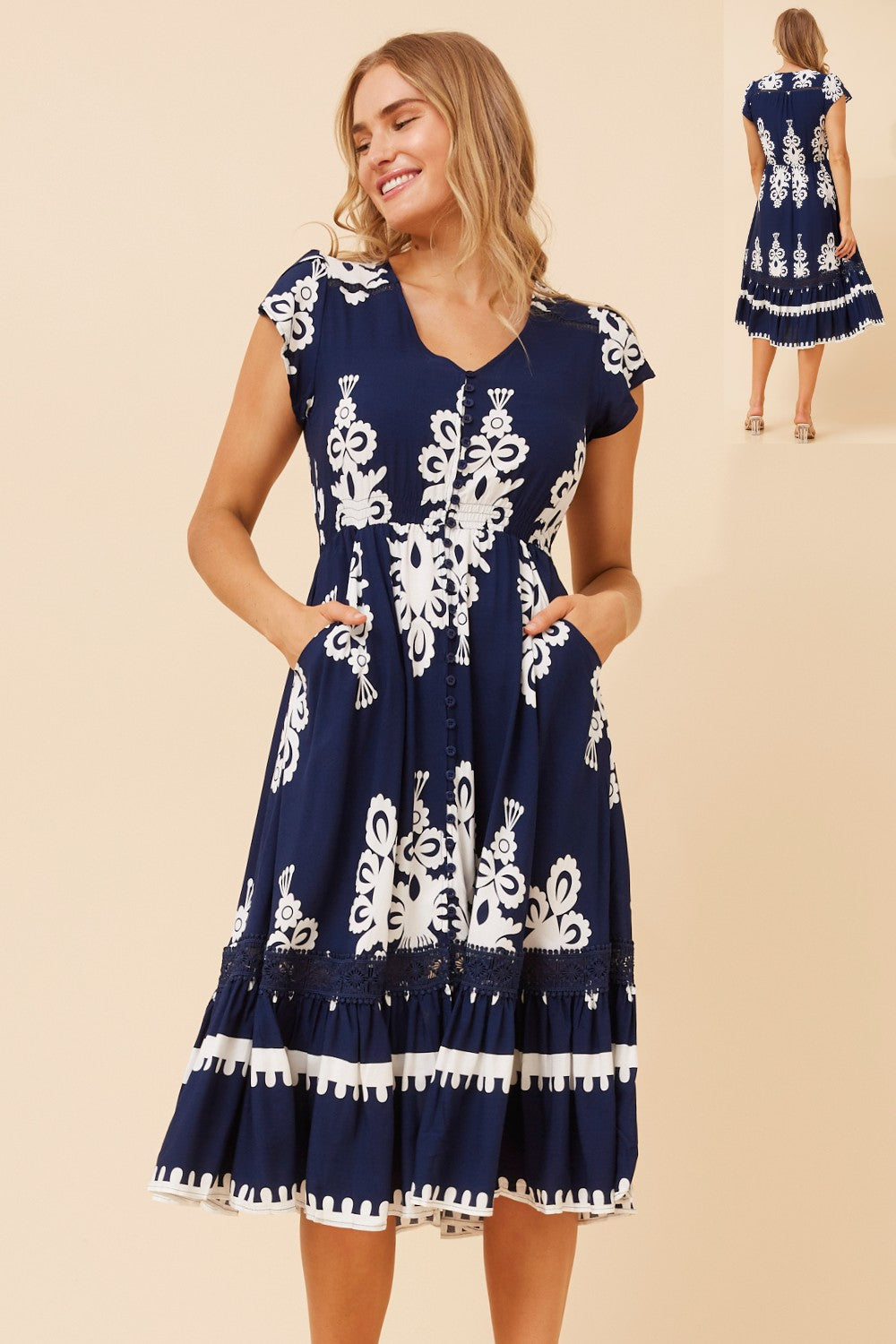 Serena Floral Midi Dress - D523029