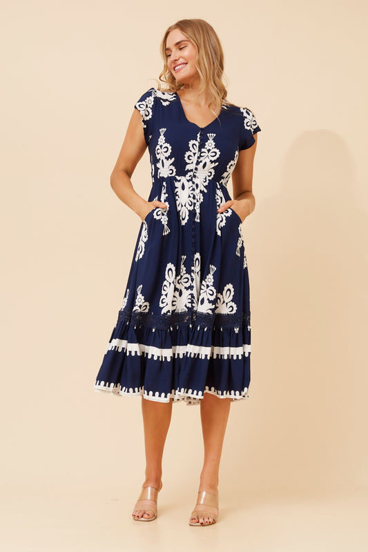 Serena Floral Midi Dress - D523029