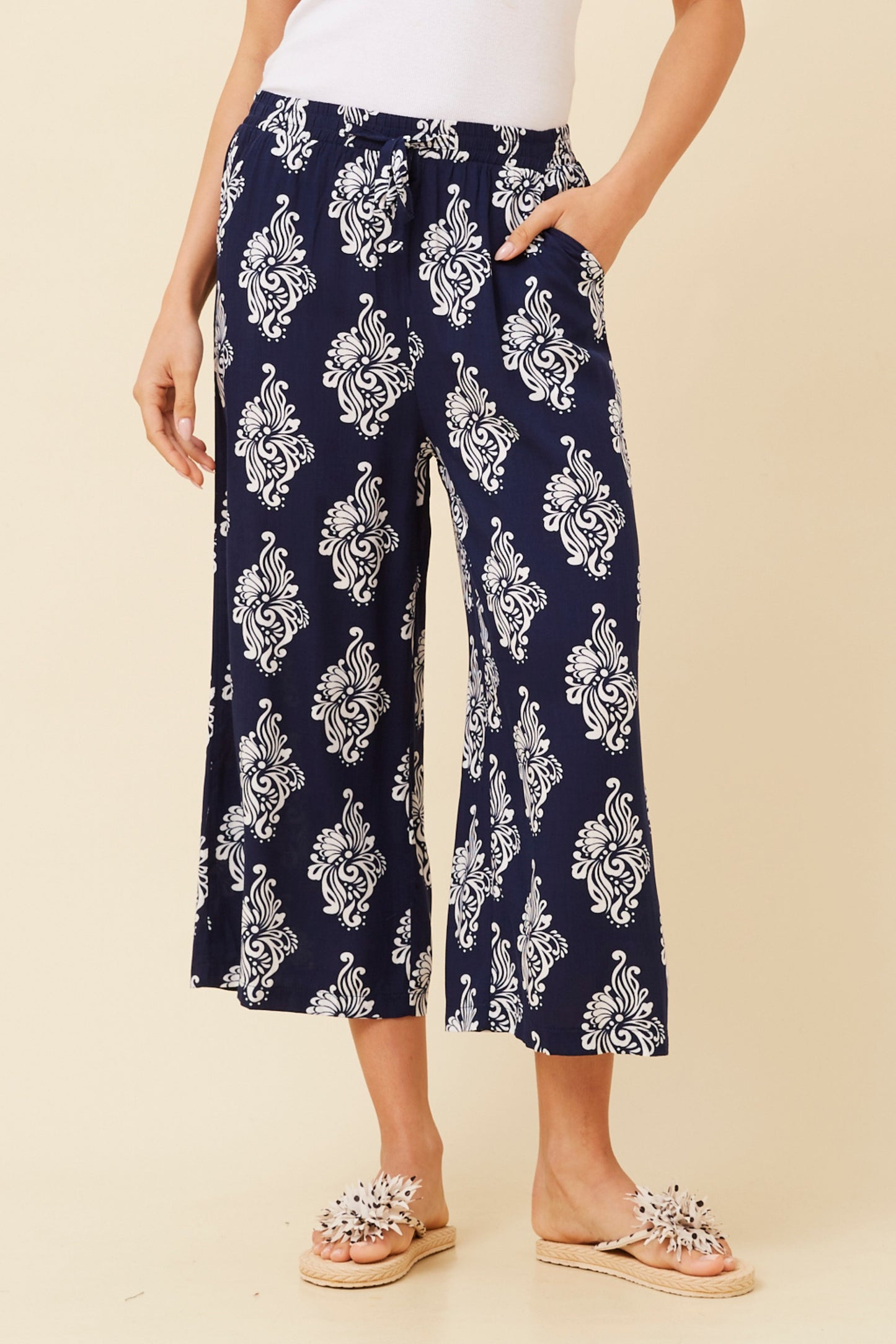 Zen Culotte Pants P523885 Navy