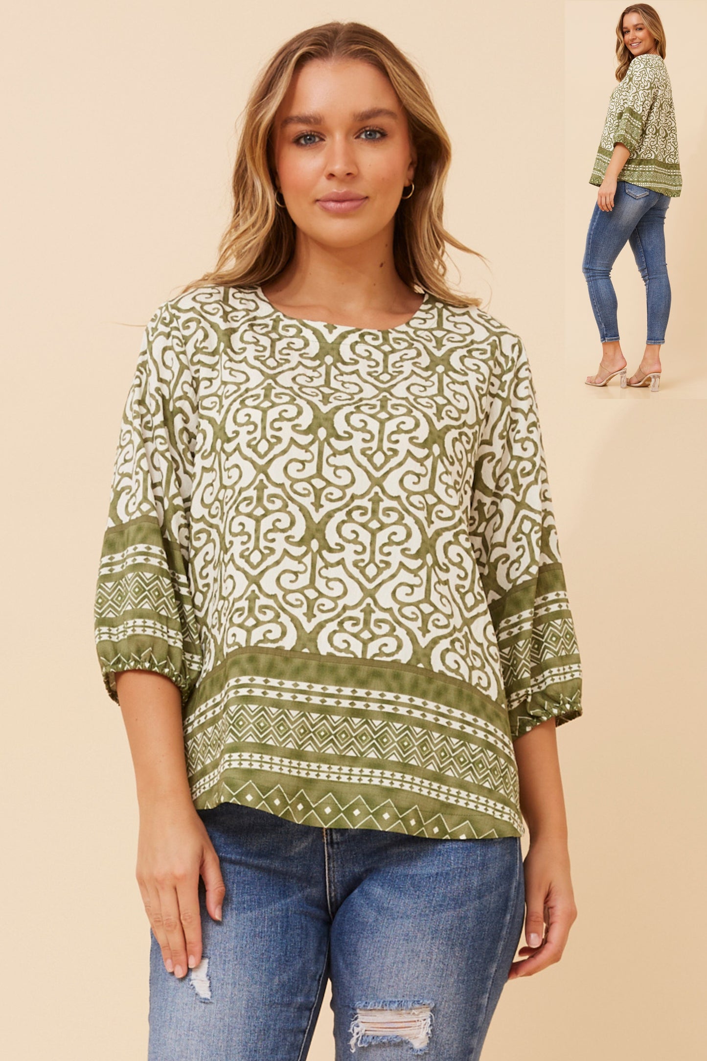 Fae Boho Print Top T525867