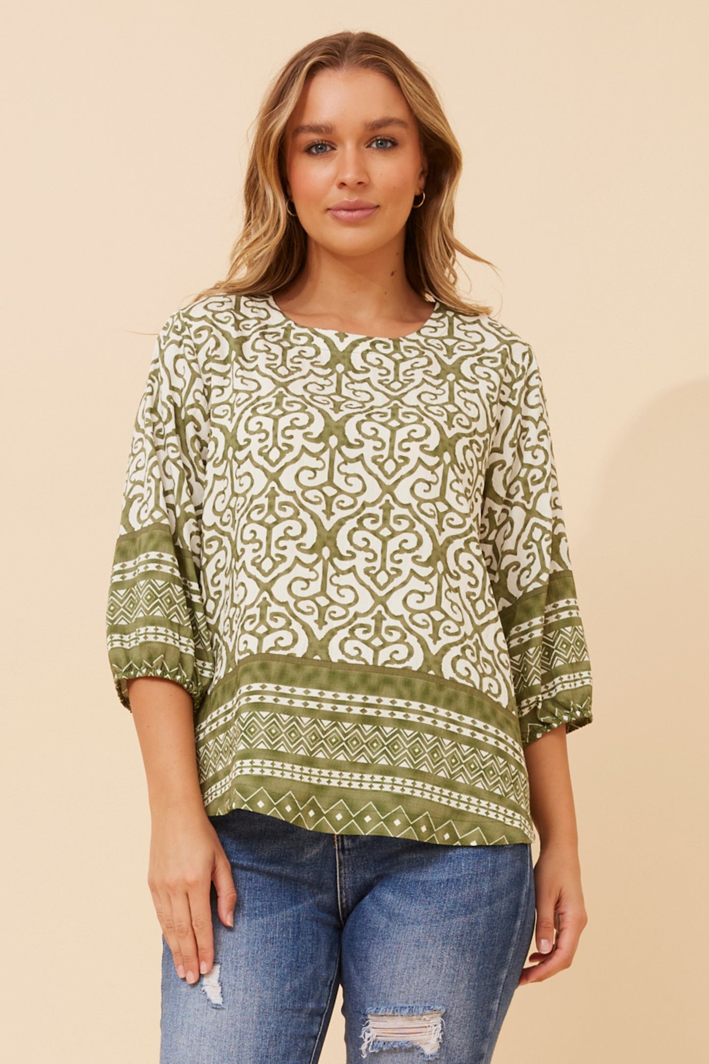 Fae Boho Print Top T525867