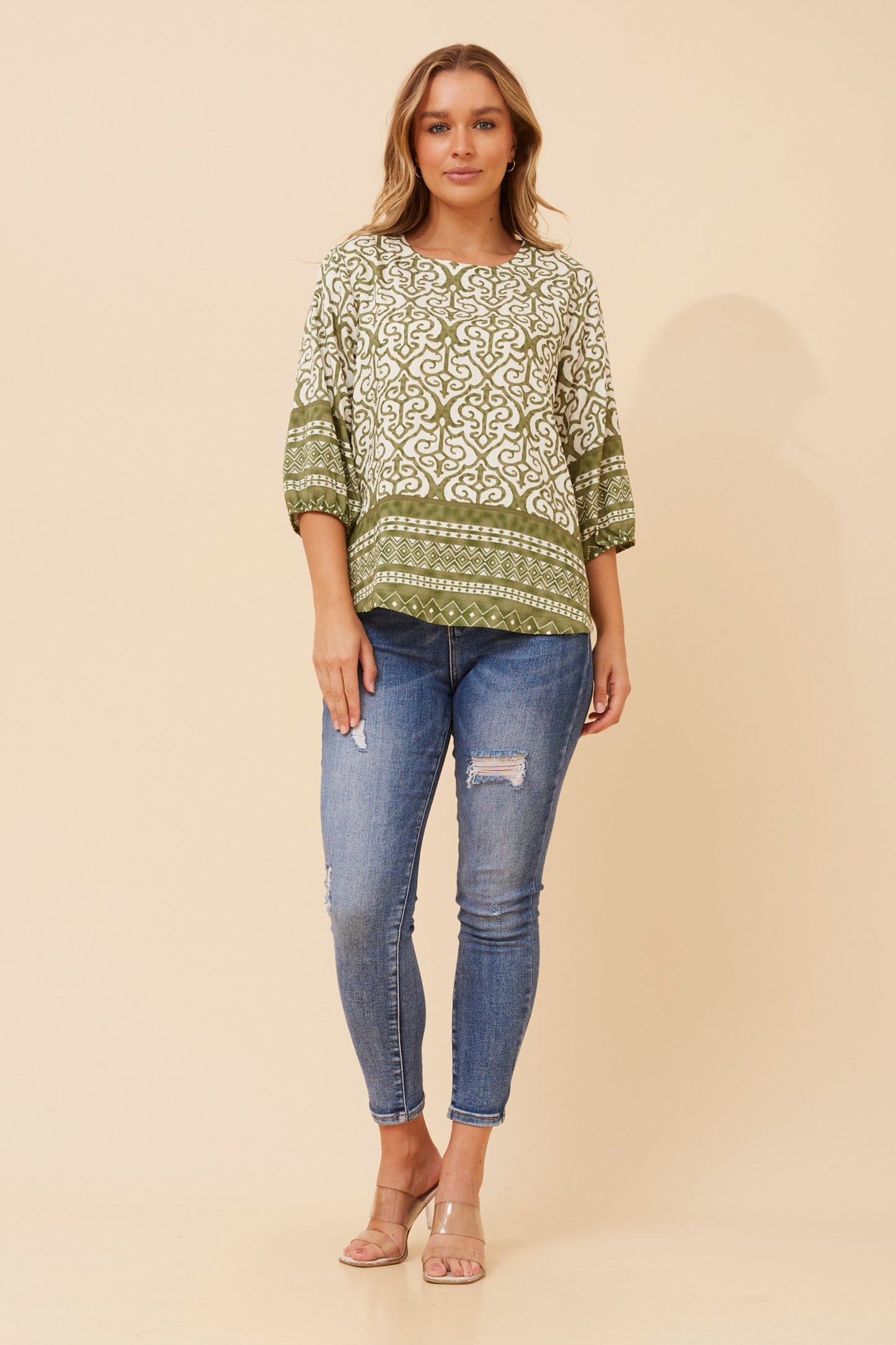 Fae Boho Print Top T525867