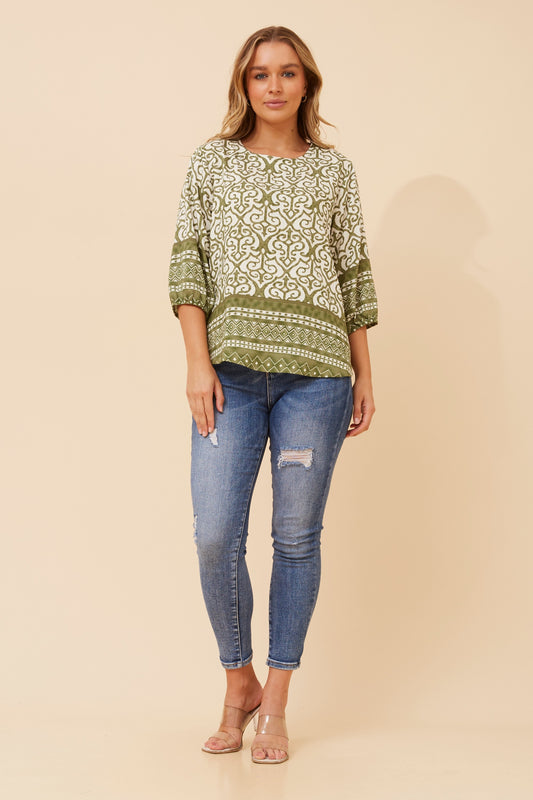 Fae Boho Print Top T525867