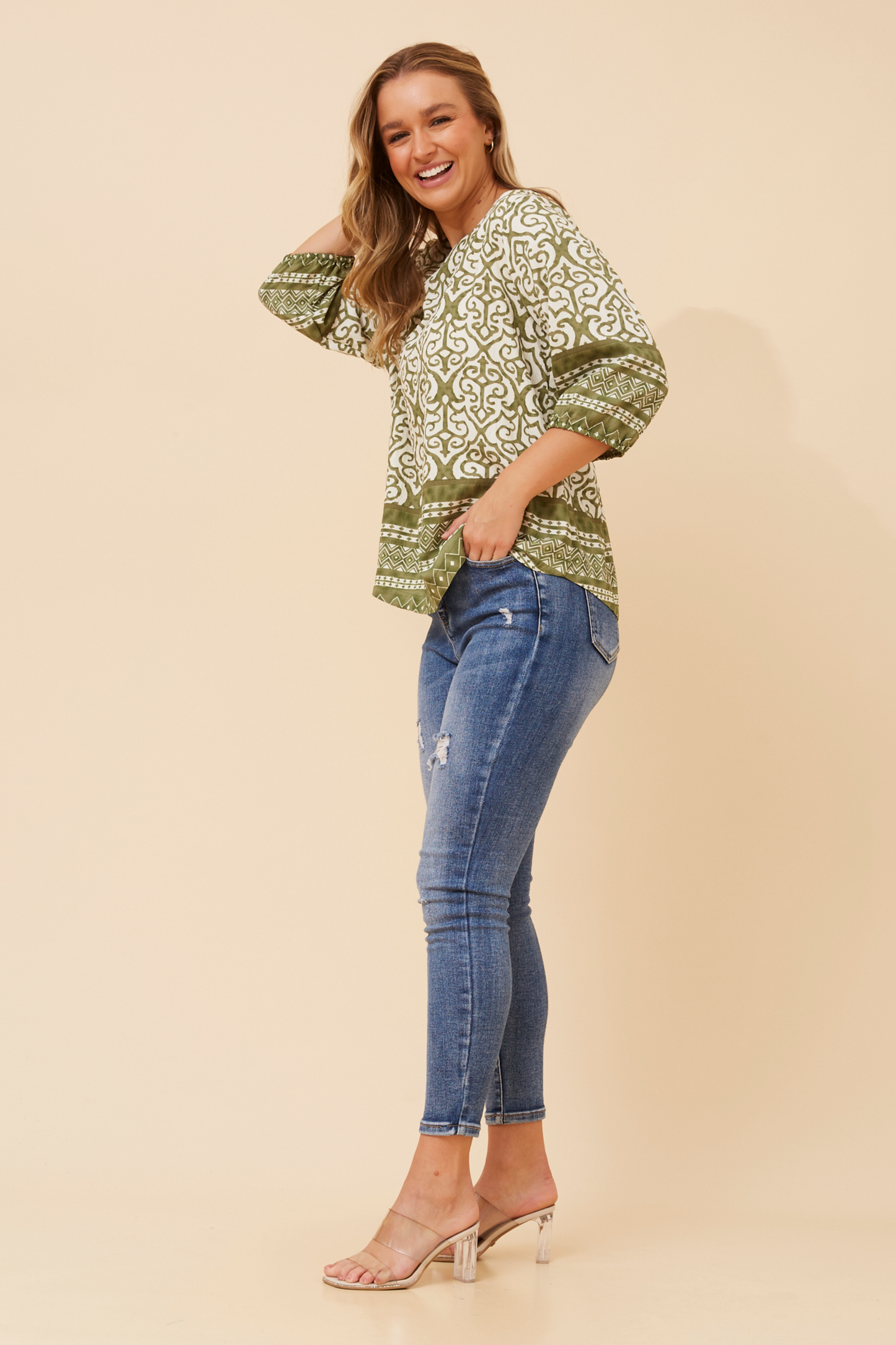 Fae Boho Print Top T525867