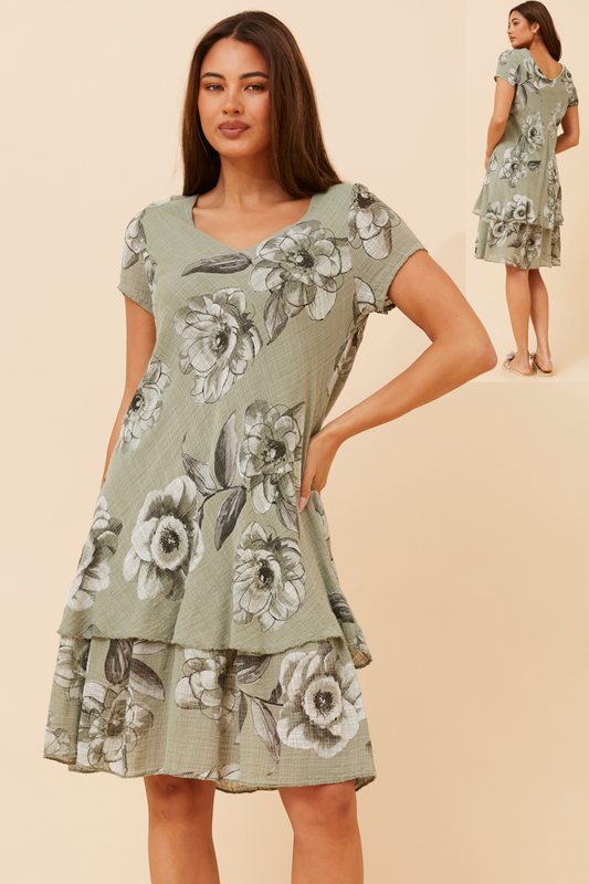 Maddie Double Layer Floral Dress D520706