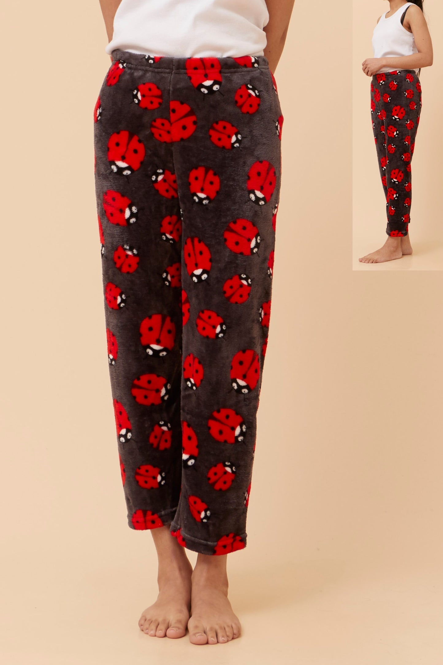 LadyBug Print Fluffy Kids Pyjamas