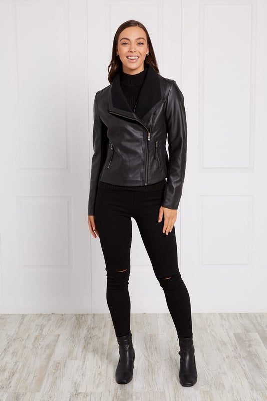 Pleather Biker Jacket J518912