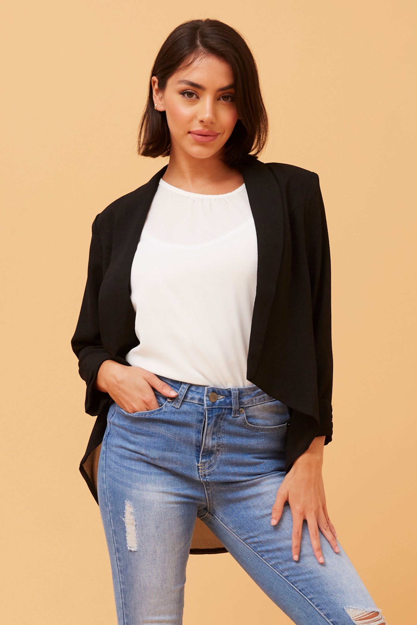 Alesa Sheer back Blazer Jacket Black J505947