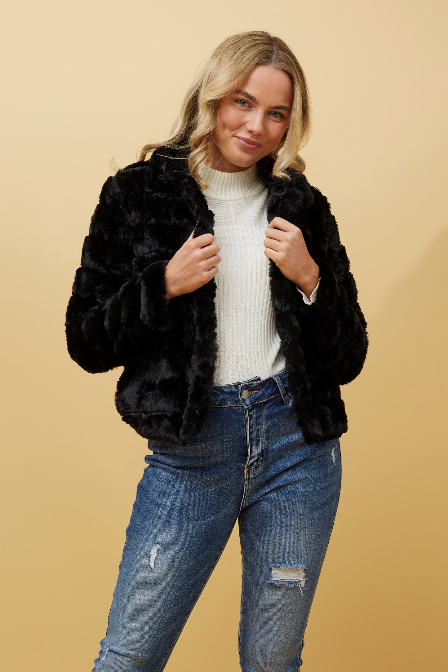 Ava Faux Fur Jacket J511031