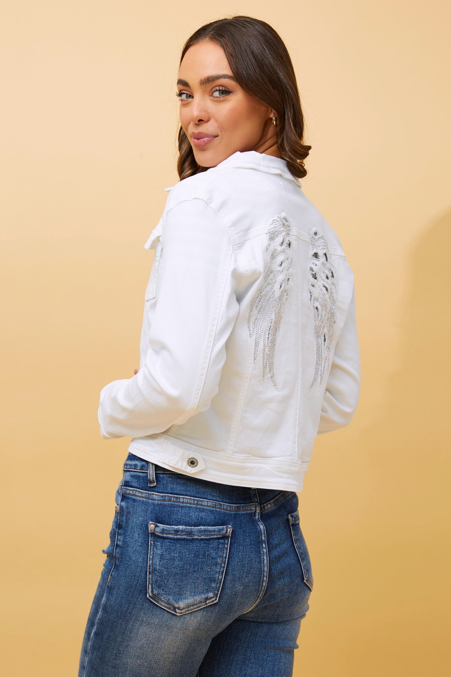 Felma Sequin Wing Denim Jacket J517180