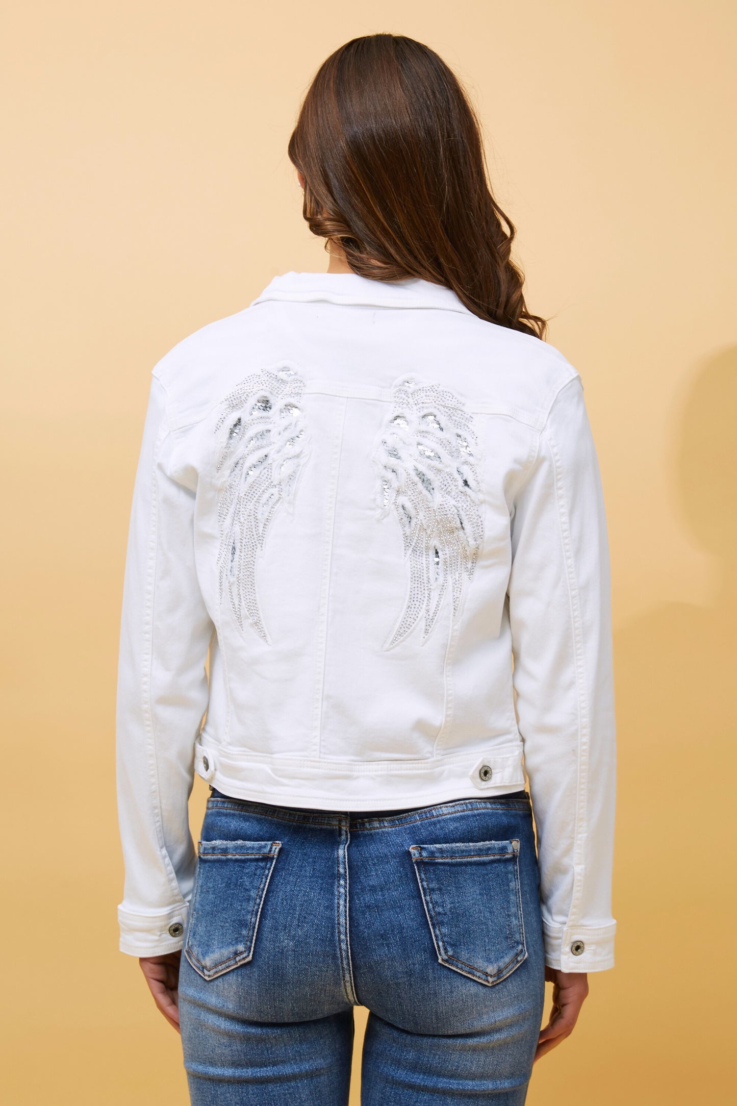 Felma Sequin Wing Denim Jacket J517180